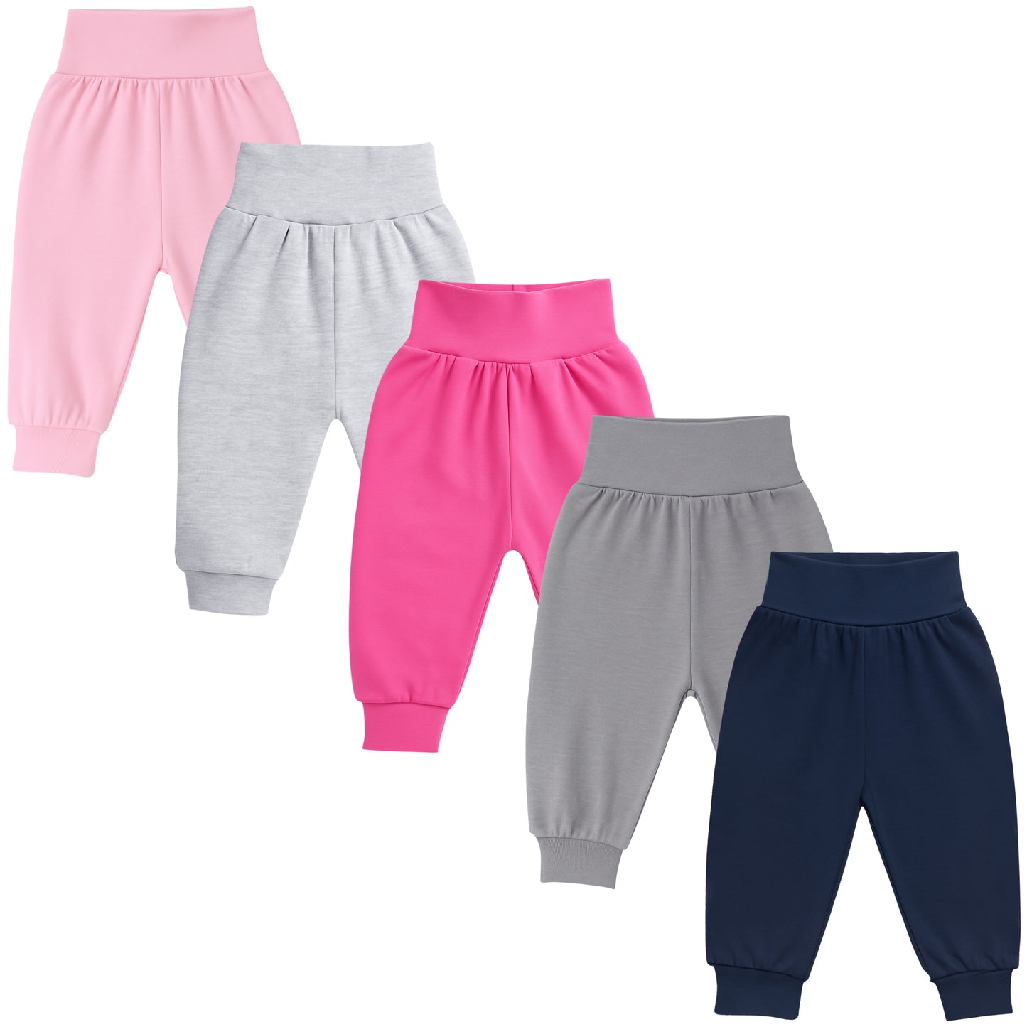 5er Set Unisex Bequeme Babyhosen 100% Baumwolle Hose Pumphose