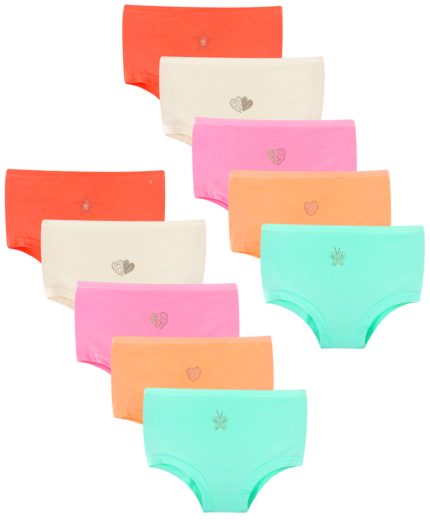 10er Set Mädchen Pantys - Strass - Mehrfarbig
