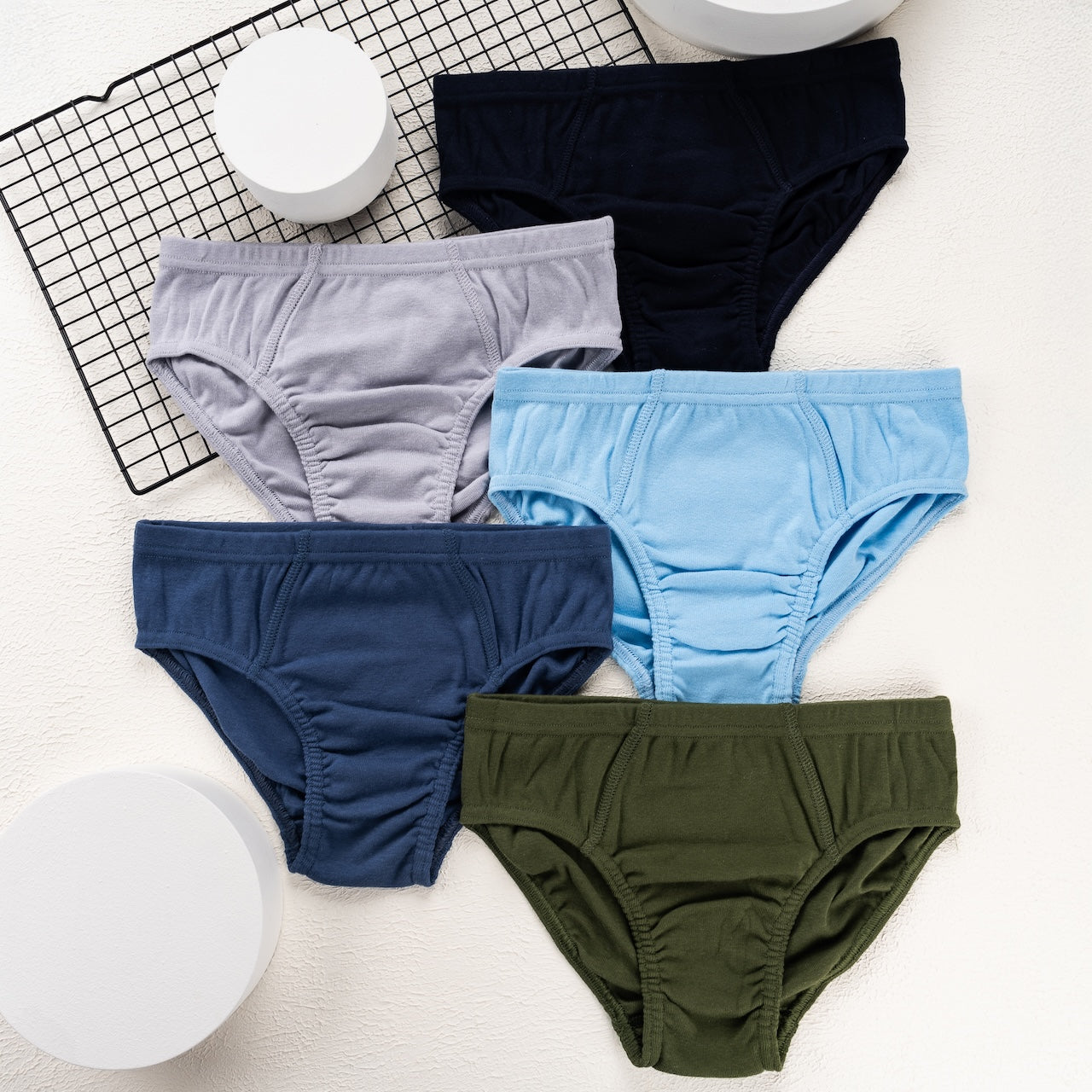 10er Set Jungen Slips 100% Baumwolle - Basics - Bunt