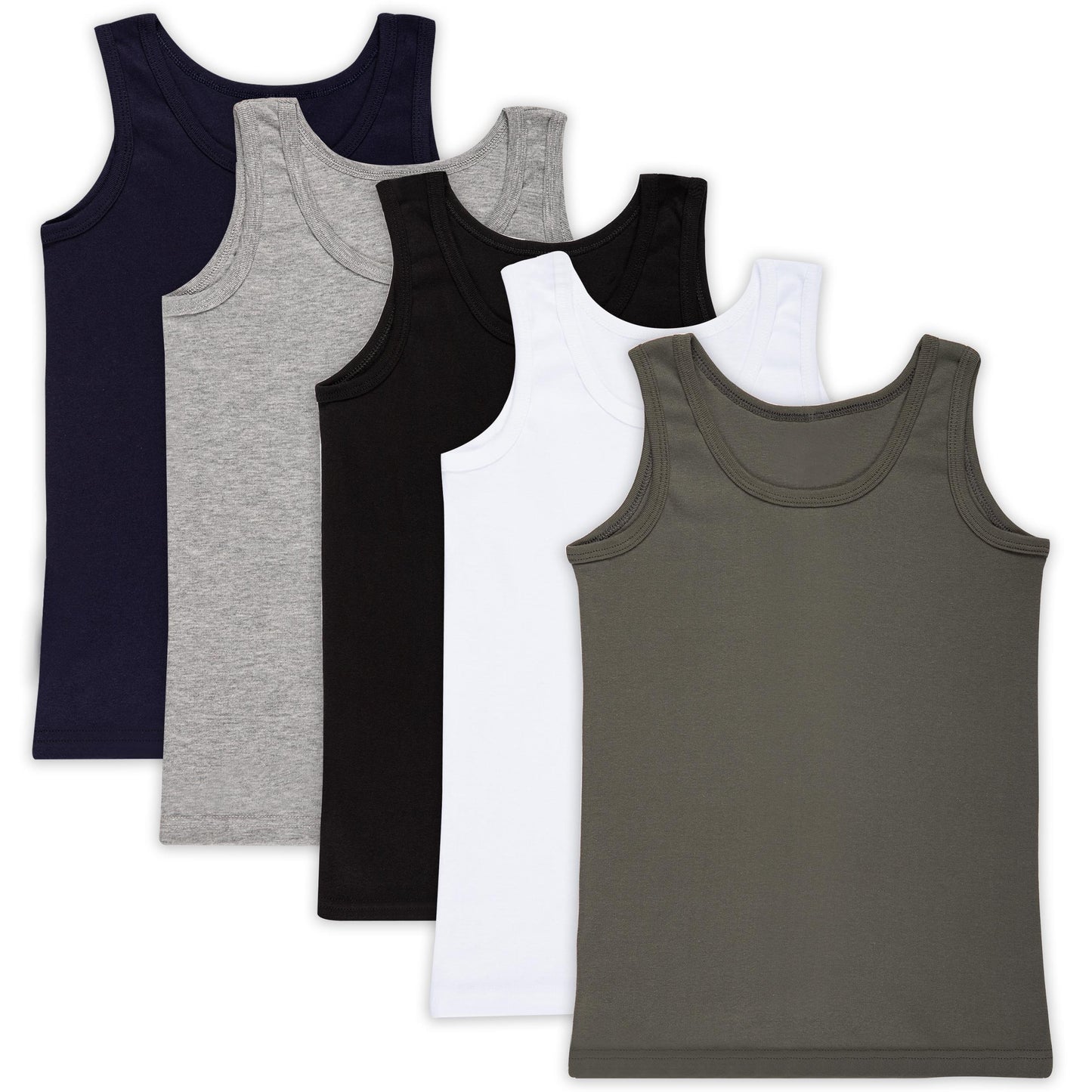 5er Set Jungen Unterhemden - Feinripp - Bunt