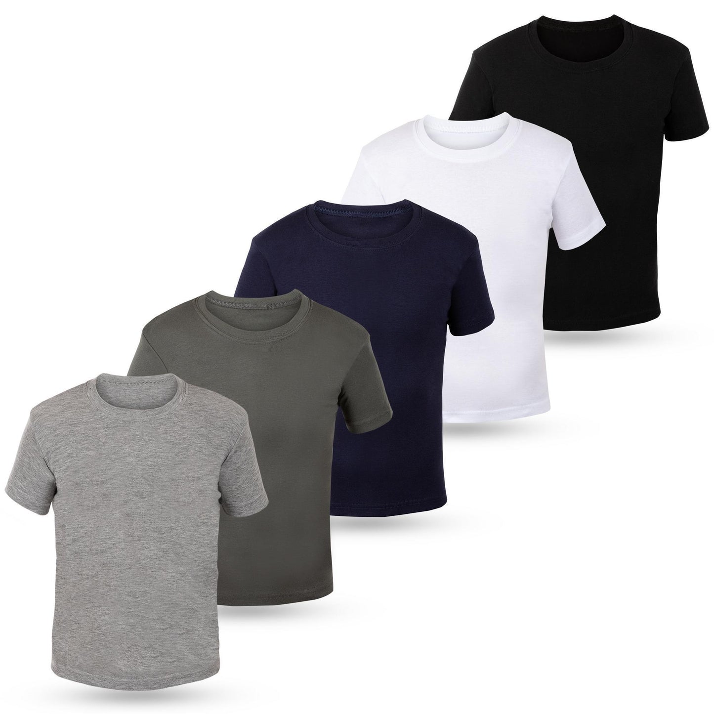 5er Set Jungen & Mädchen Kurzarm Unterhemden - Feinripp - Bunt