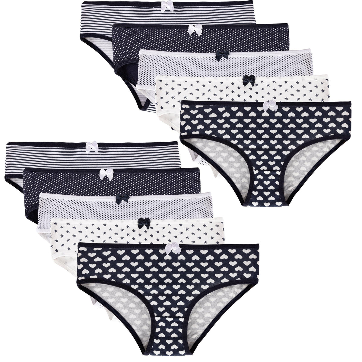 10er Set Mädchen Slips - Mix - Bunt