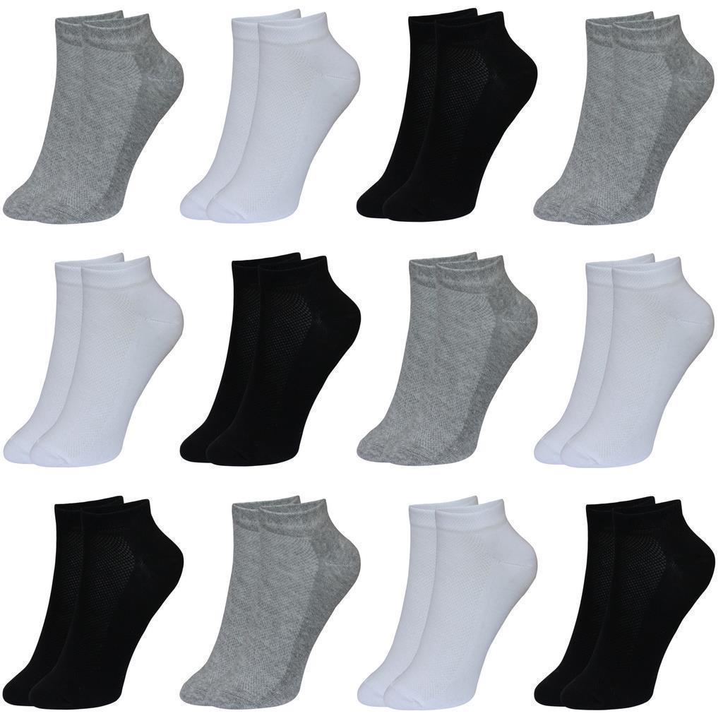 12 Paar Jungen & Mädchen Kurzsocken - Basics - Mehrfarbig