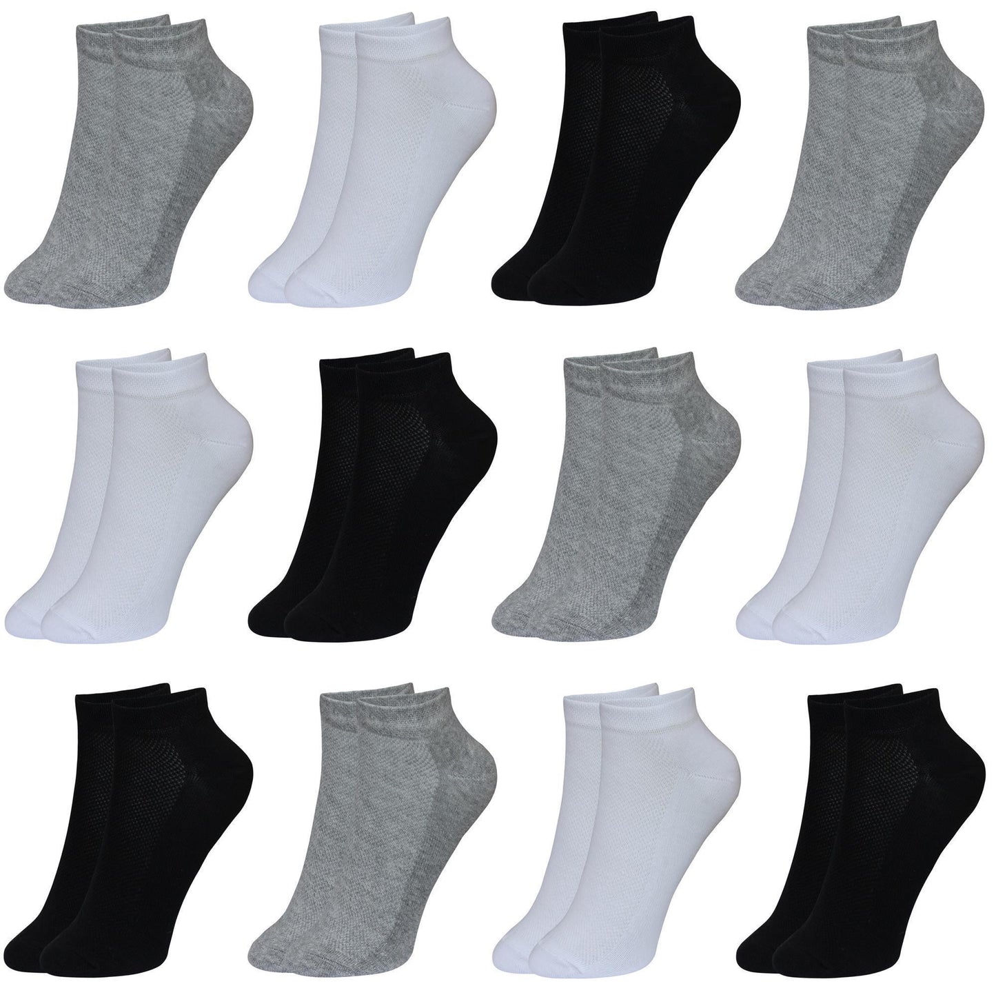 12 Paar Jungen & Mädchen Kurzsocken - Basics - Mehrfarbig