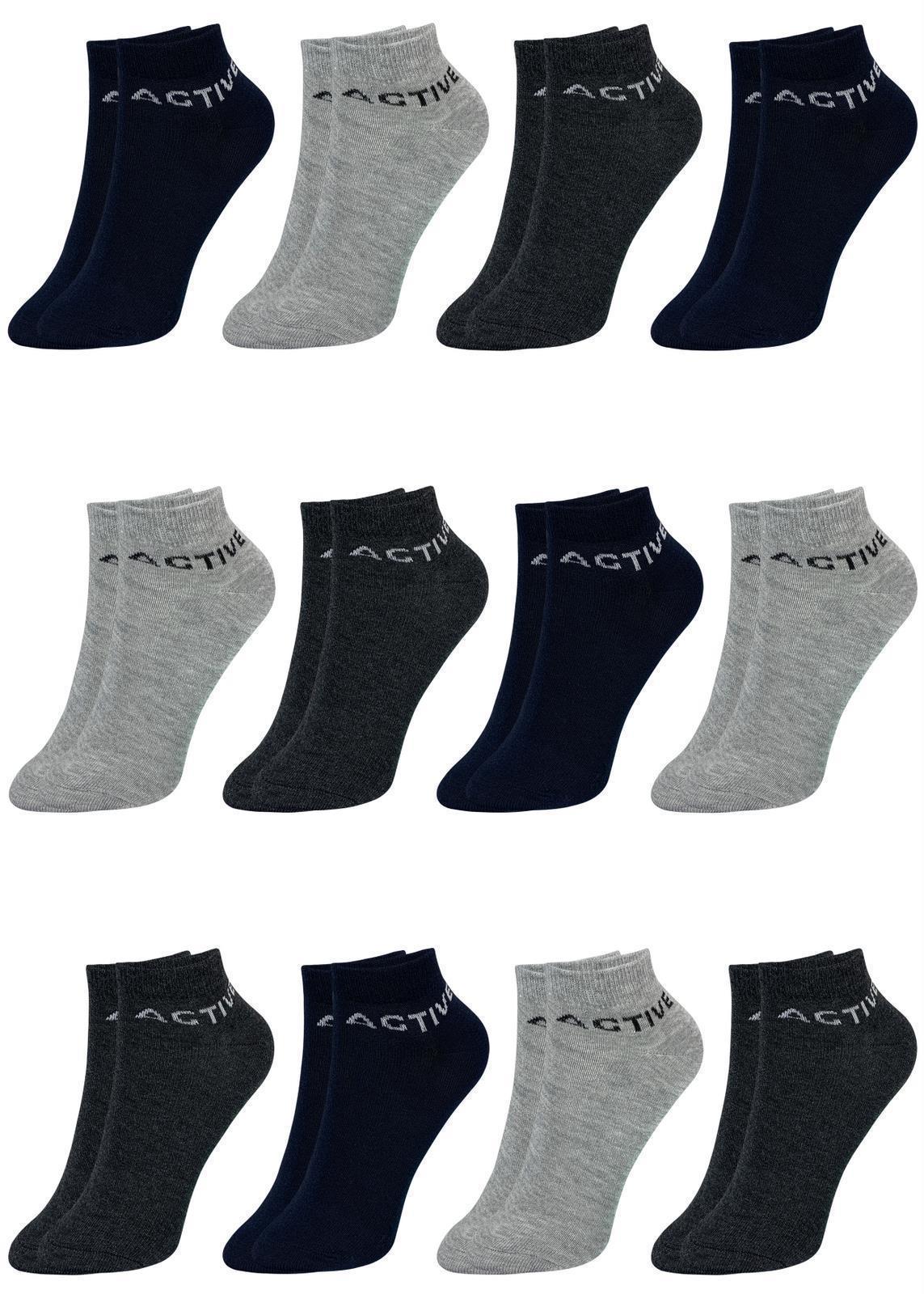 12 Paar Jungen & Mädchen Kurzsocken - Basics - Mehrfarbig
