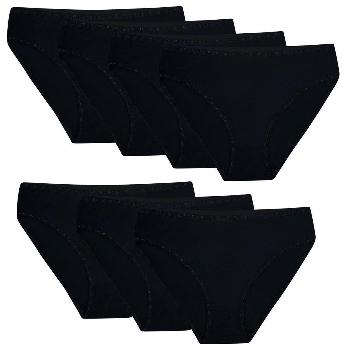 7 Damen Slips Unterhosen Schwarz Weiss Unterwäsche Baumwolle 34-44