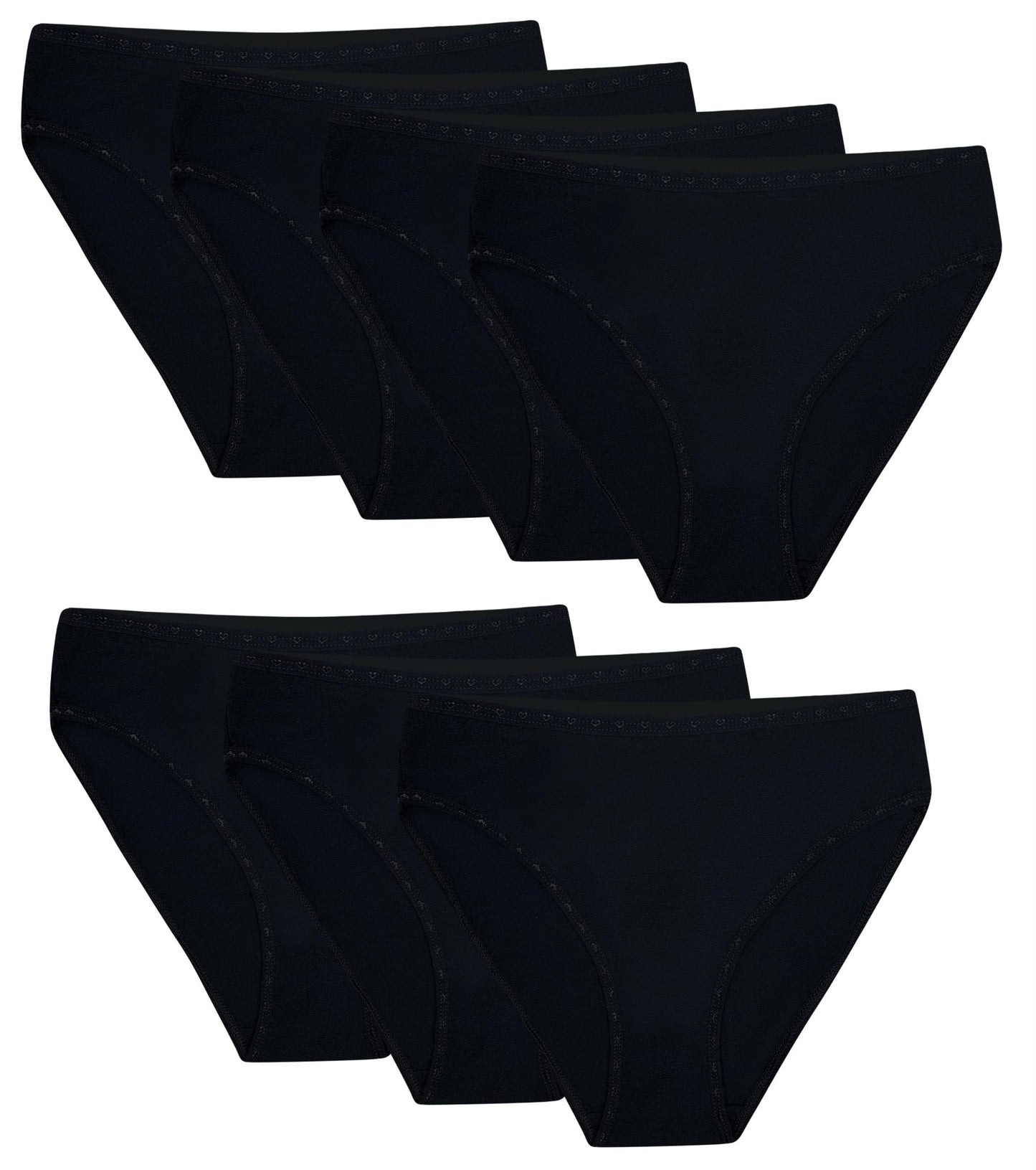 7 Damen Slips Unterhosen Schwarz Weiss Unterwäsche Baumwolle 34-44