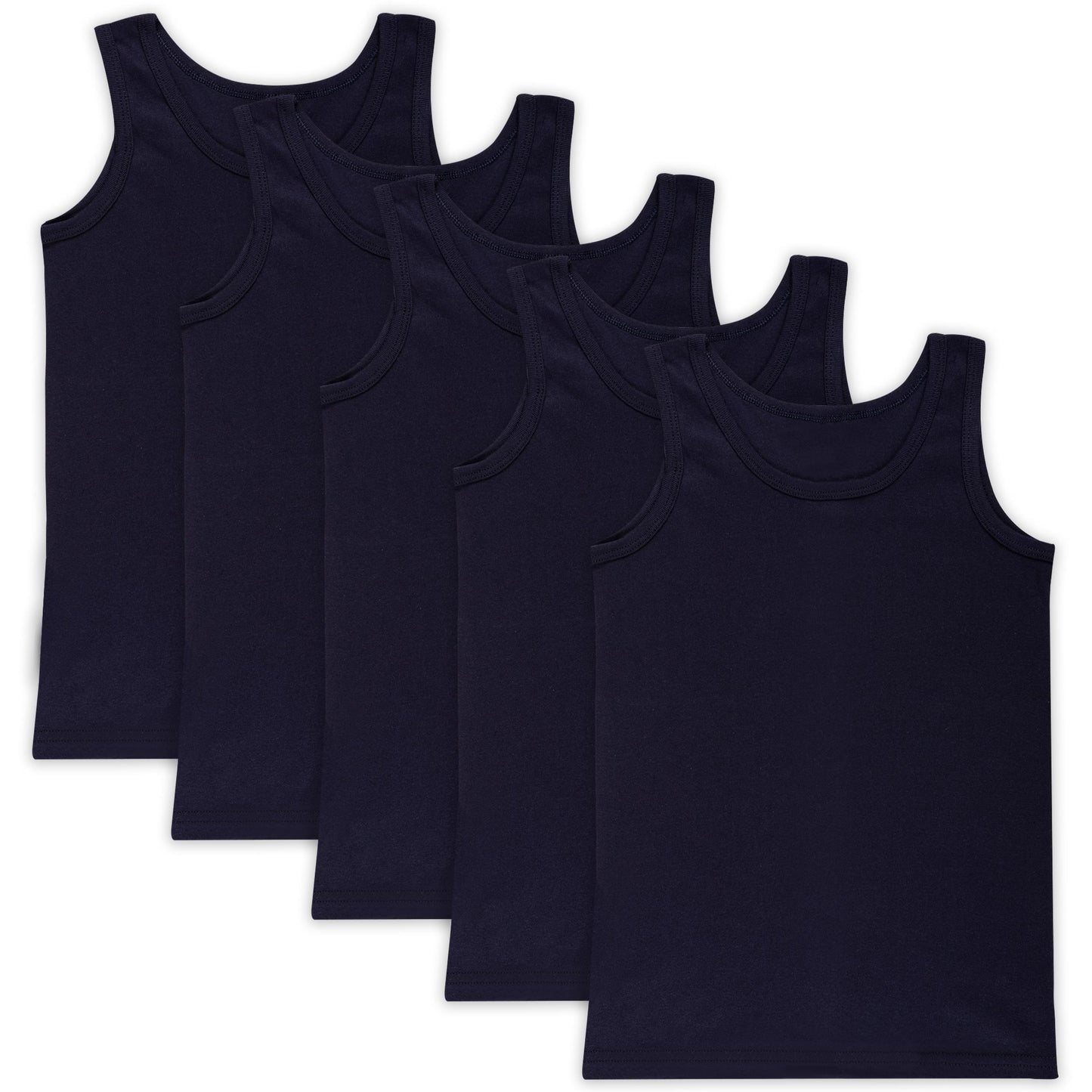 5er Set Jungen Unterhemden - Feinripp - Bunt
