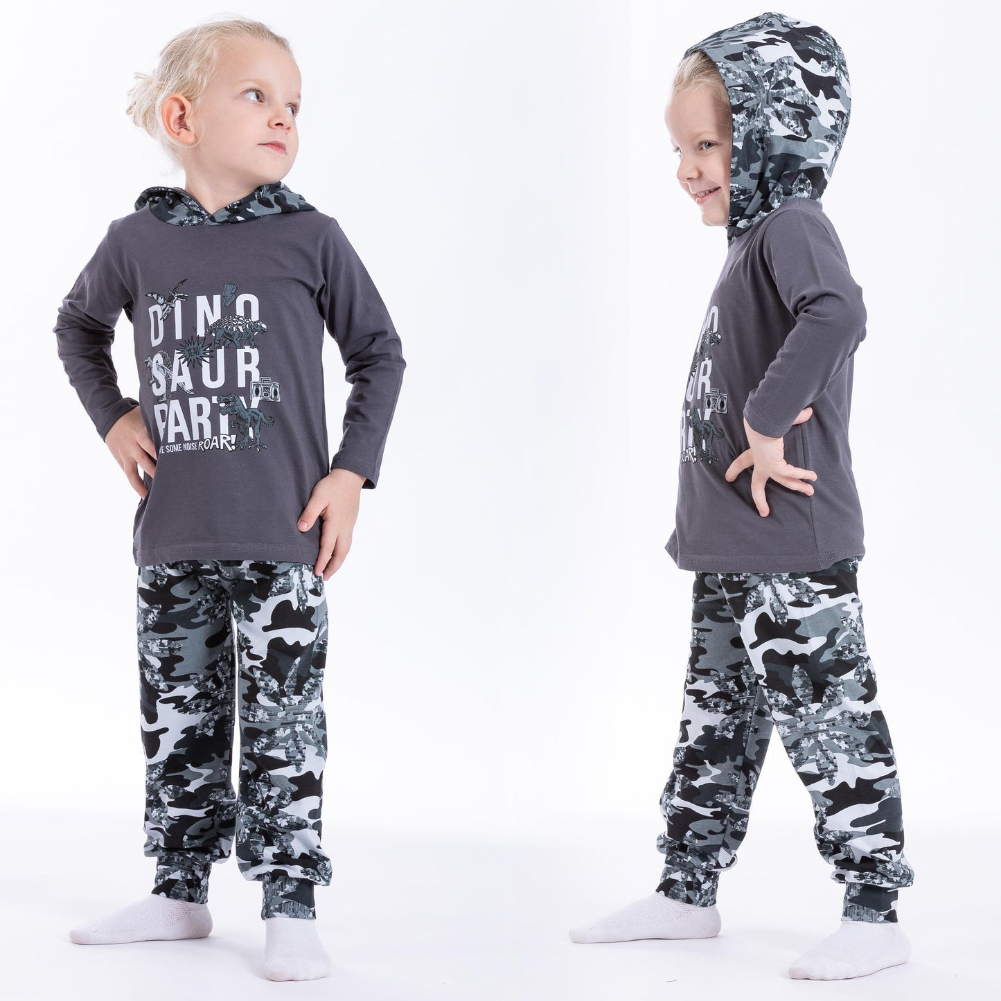 Jungen Freizeitanzug Hausanzug zweiteilig - Dinosaurier - Mehrfarbig