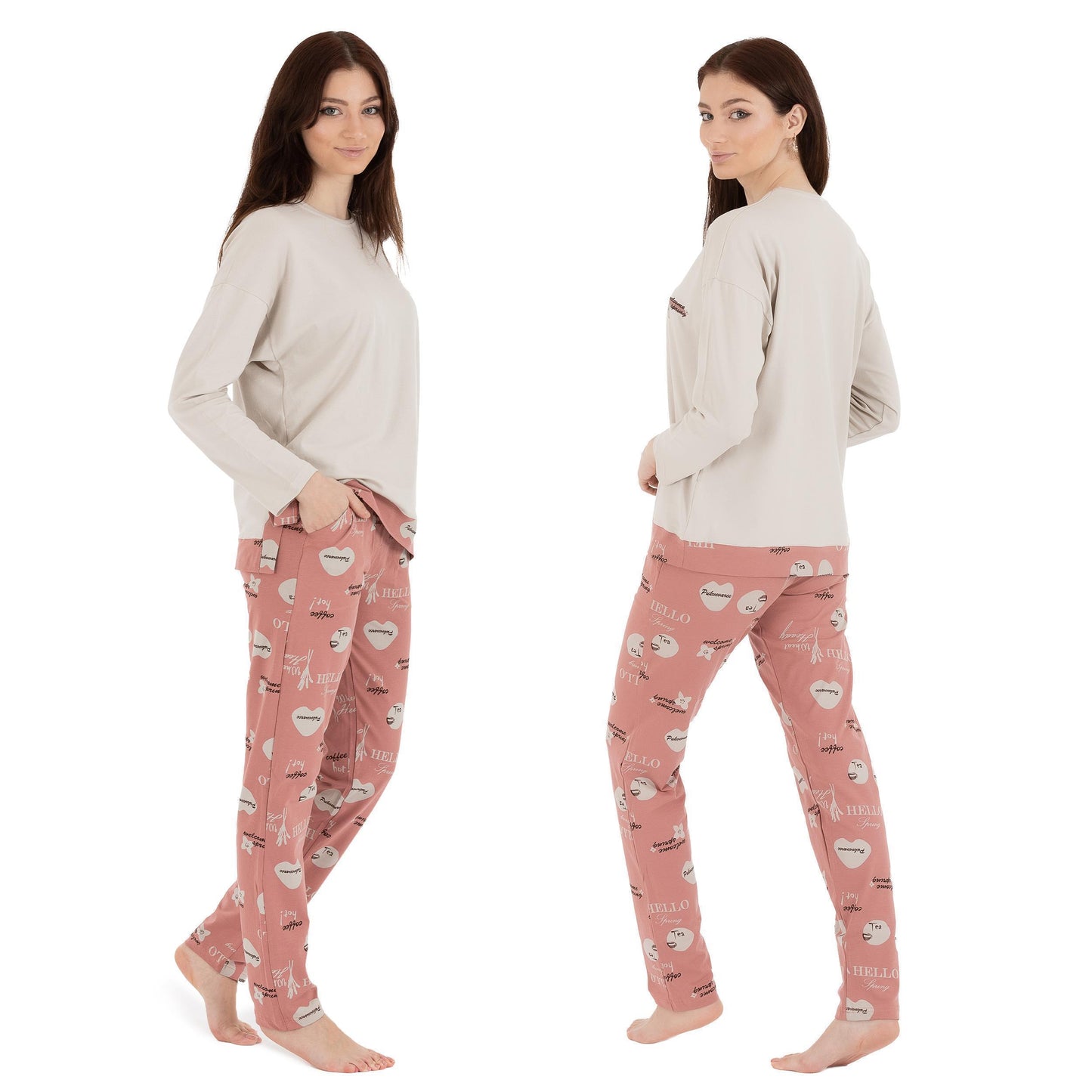 Schlafanzug Pyjama langarm- Spring - Pastel