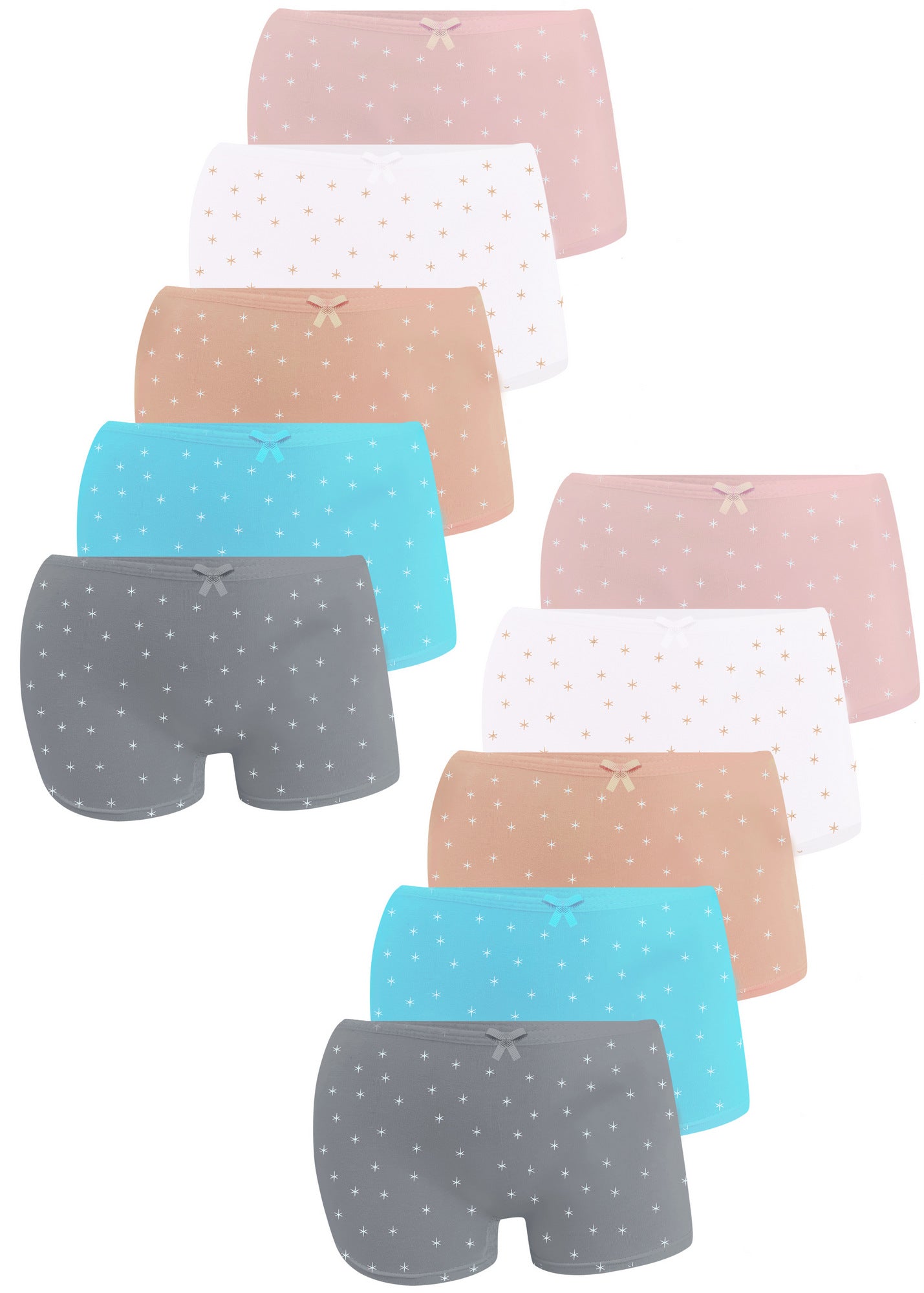 10er Set Mädchen Pantys - Sterne - Bunt