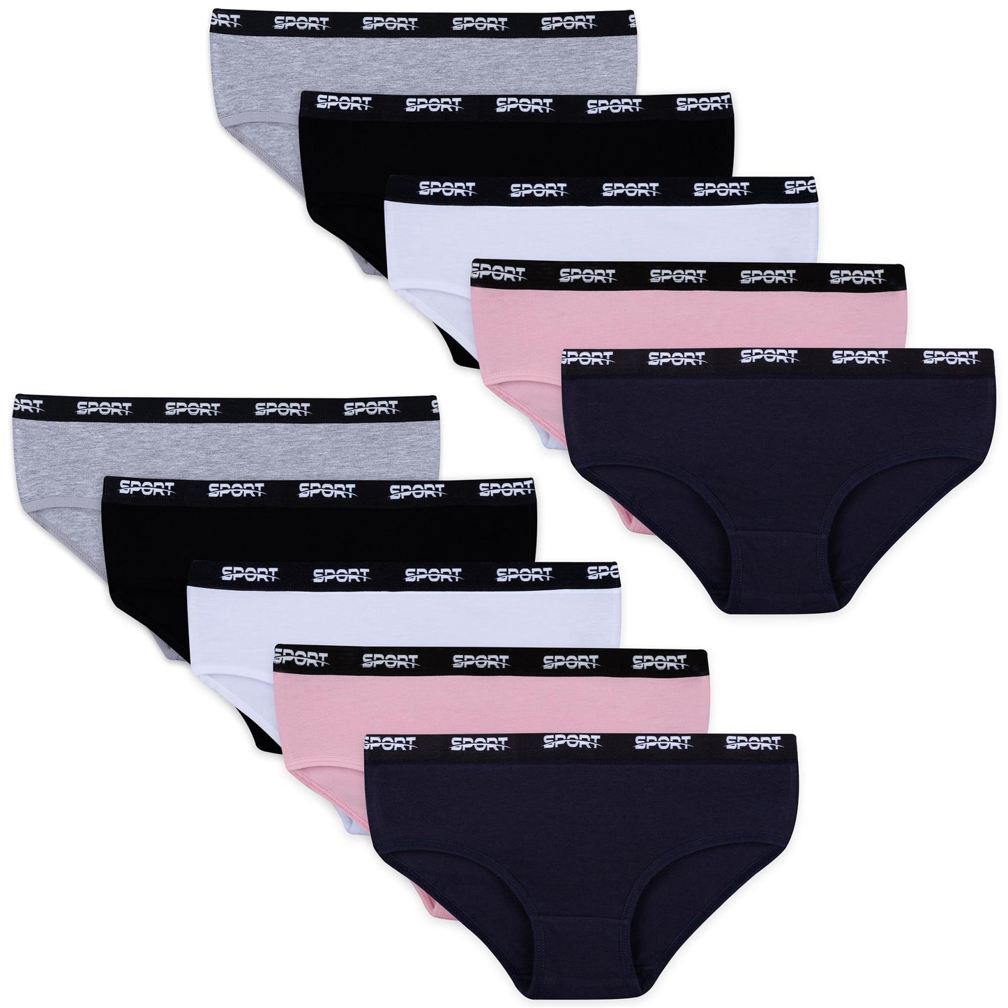 10er Set Mädchen Slips - Sport - Bunt