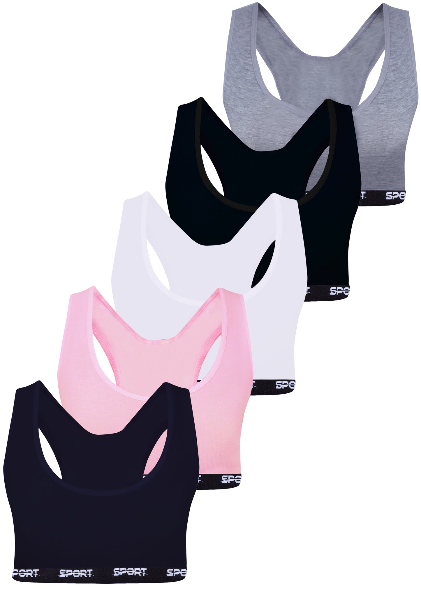 5er Set Mädchen Bustier - Sport - Bunt
