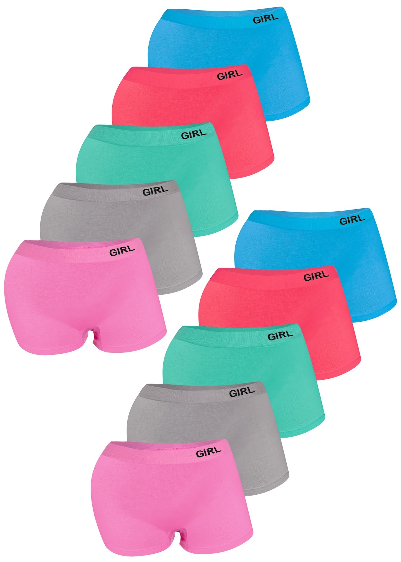 10er Set Mädchen Pantys Boxershorts - Basics