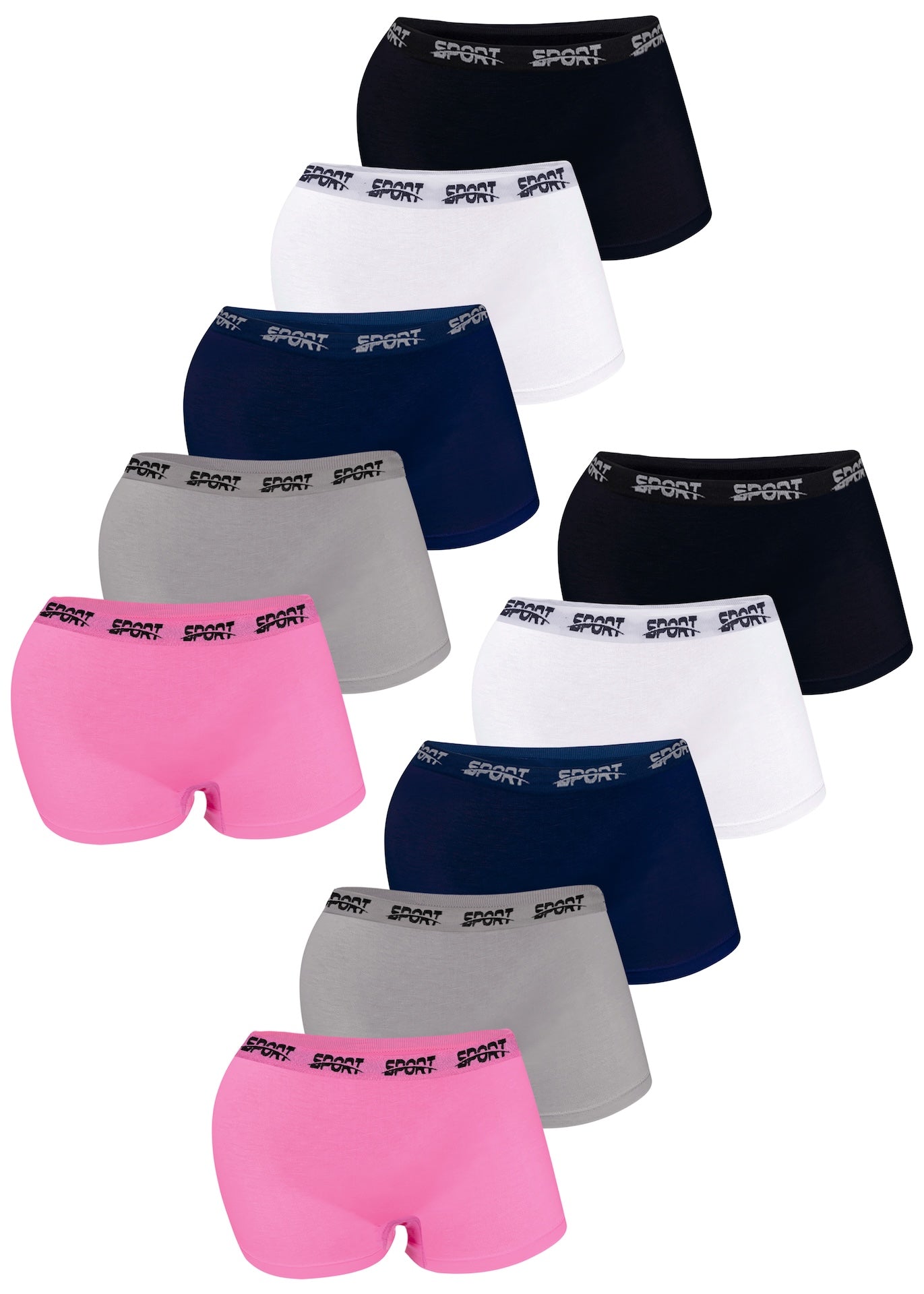 10er Set Mädchen Pantys Boxershorts - Sport