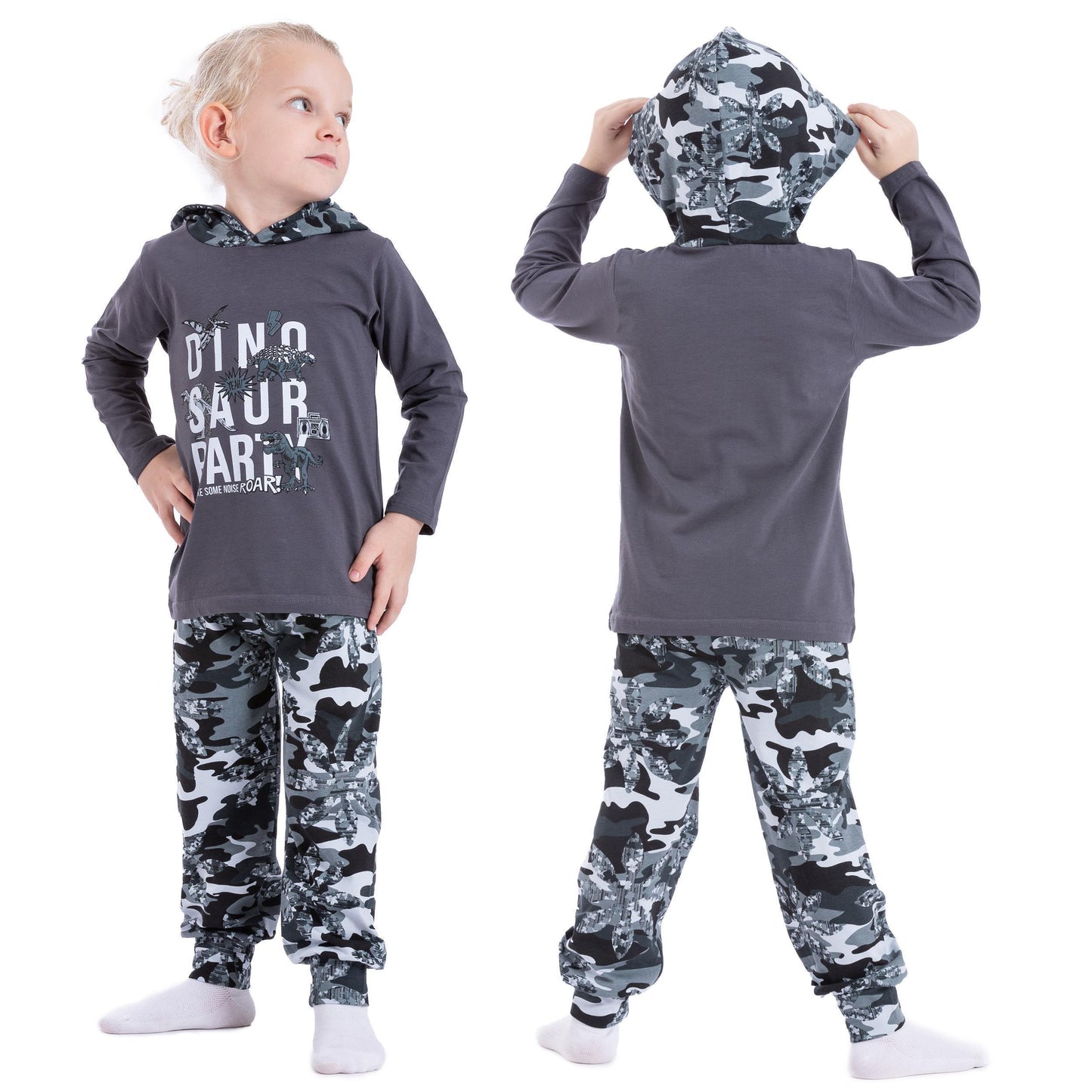 Jungen Freizeitanzug Hausanzug zweiteilig - Dinosaurier - Mehrfarbig