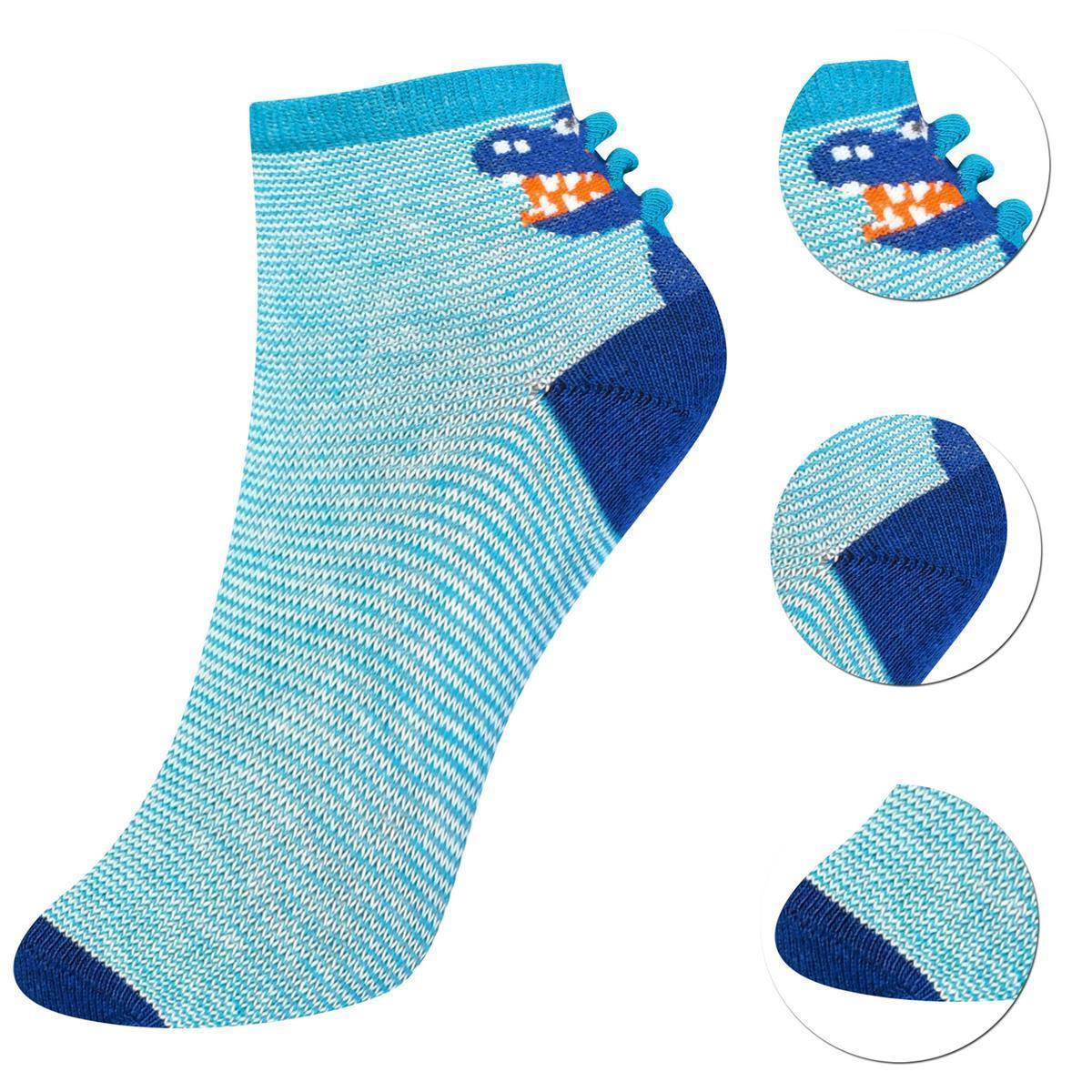 12 Paar Jungen Kurzsocken - Dinosaurier - Mehrfarbig