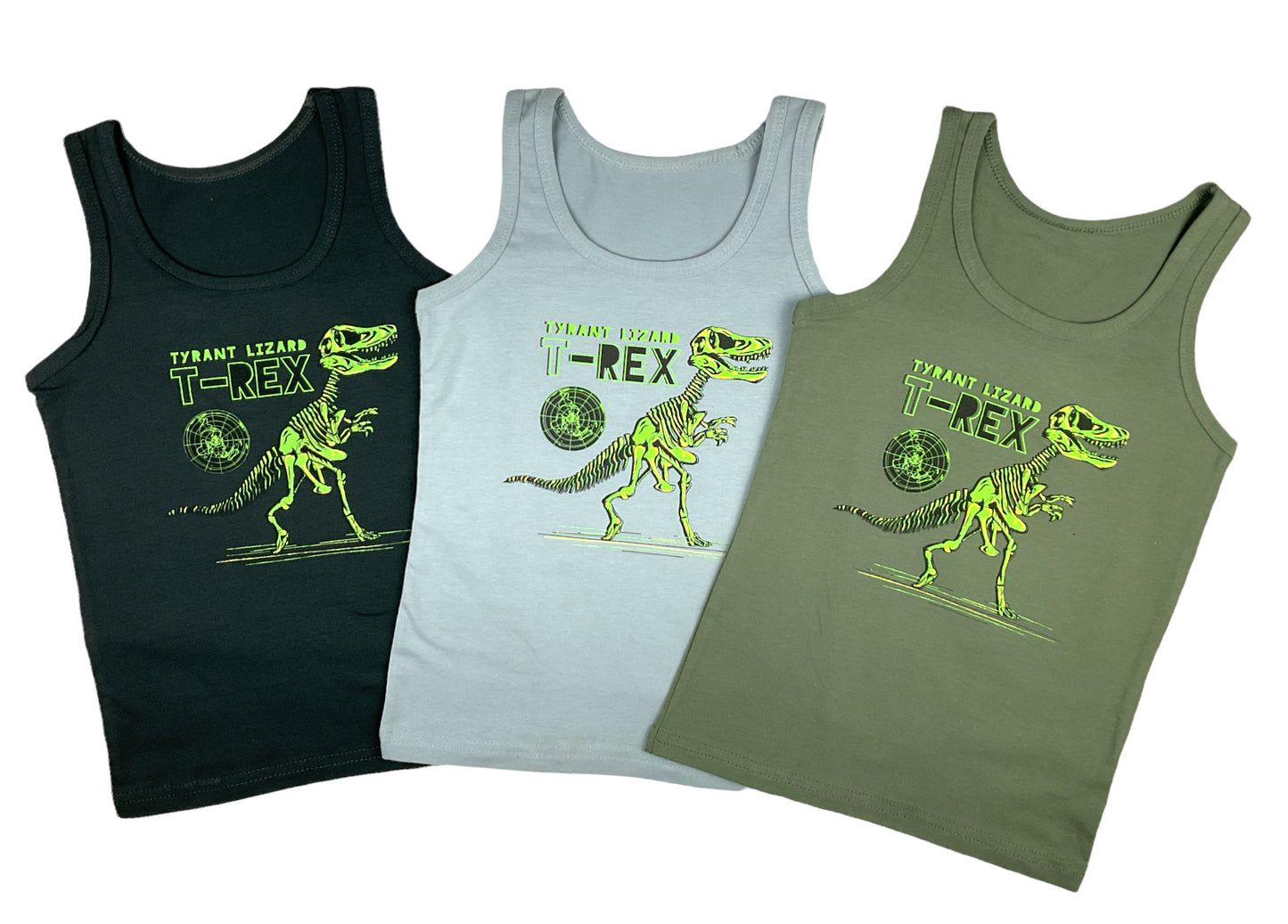 5er Set Jungen Unterhemden - T-Rex - Bunt