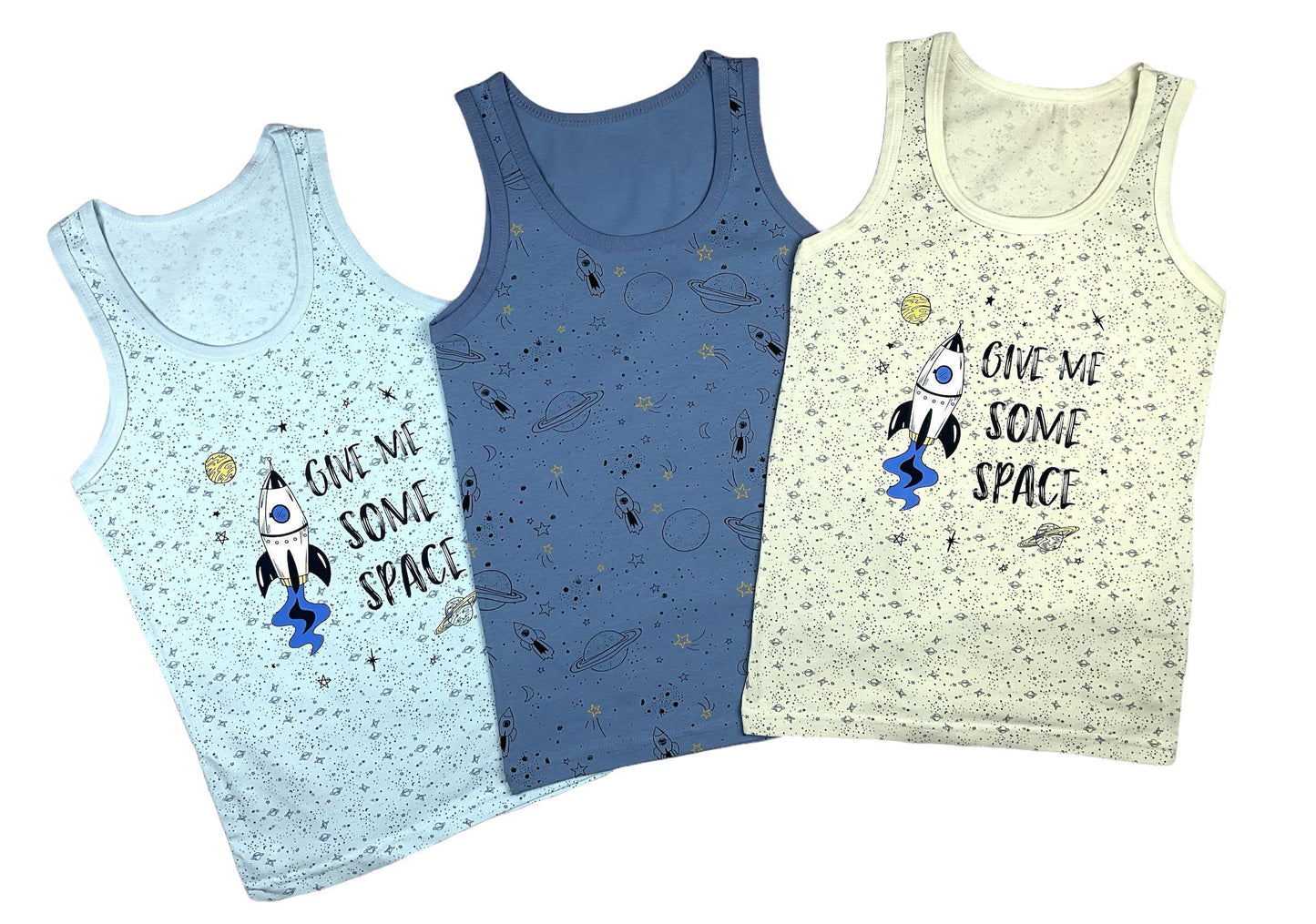 5er Set Jungen Unterhemden - Space - Bunt