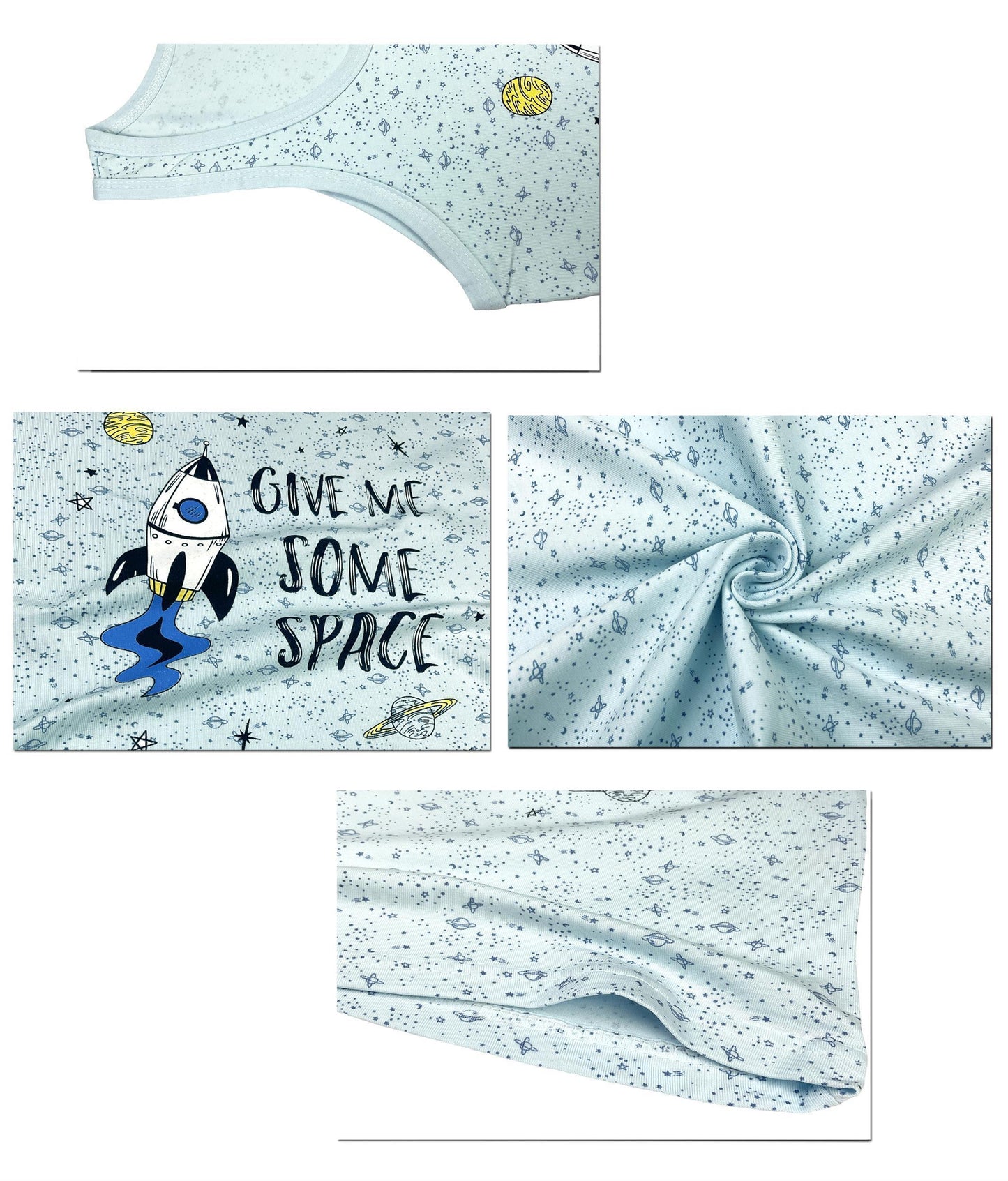 5er Set Jungen Unterhemden - Space - Bunt