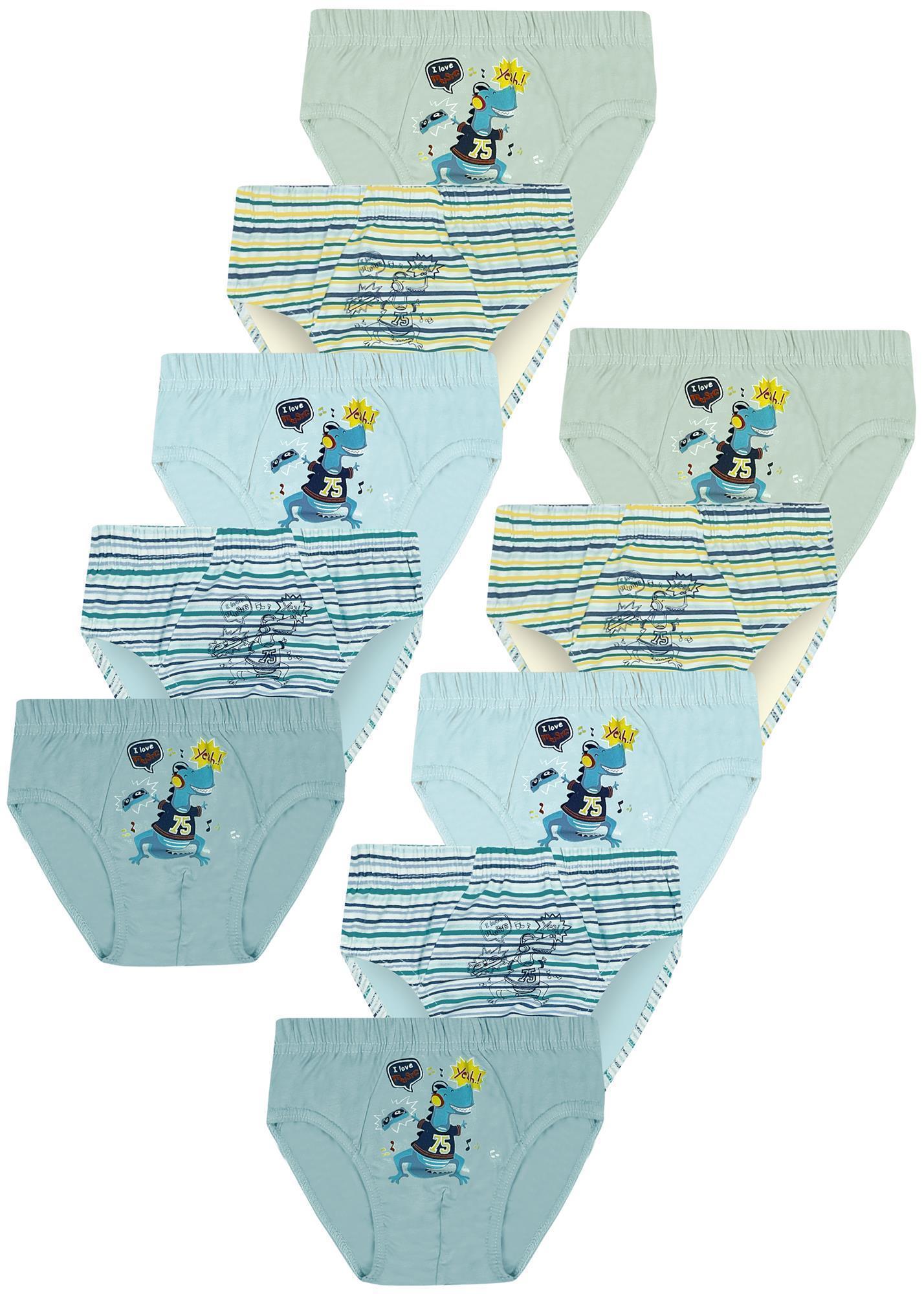 10er Set Jungen Slips - Dino - Bunt