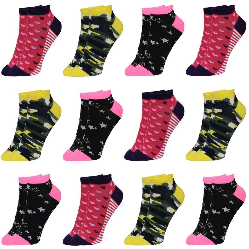 12 Paar Mädchen Socken Sneakersocken Kindersocken