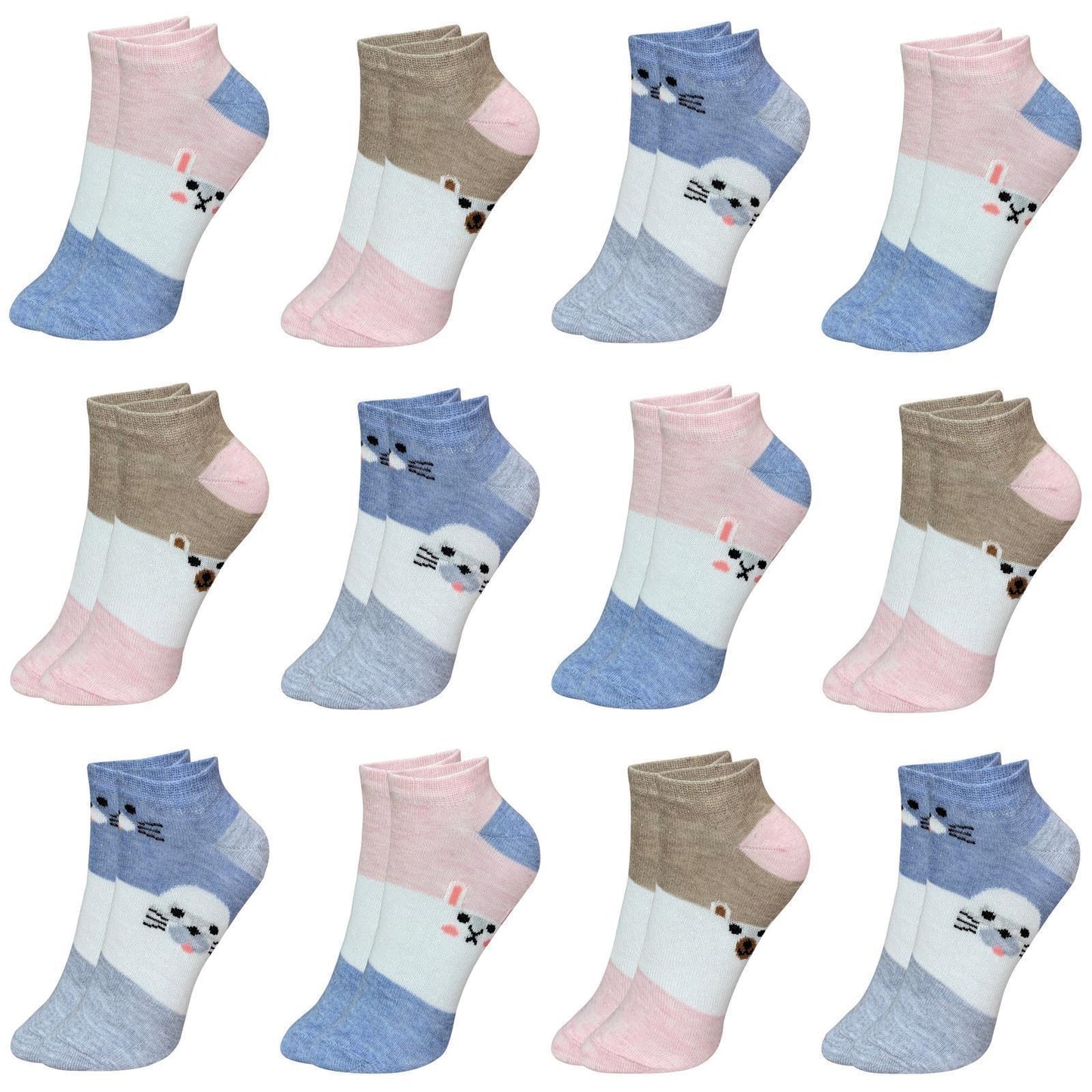 12 Paar Mädchen Socken Sneakersocken Kindersocken
