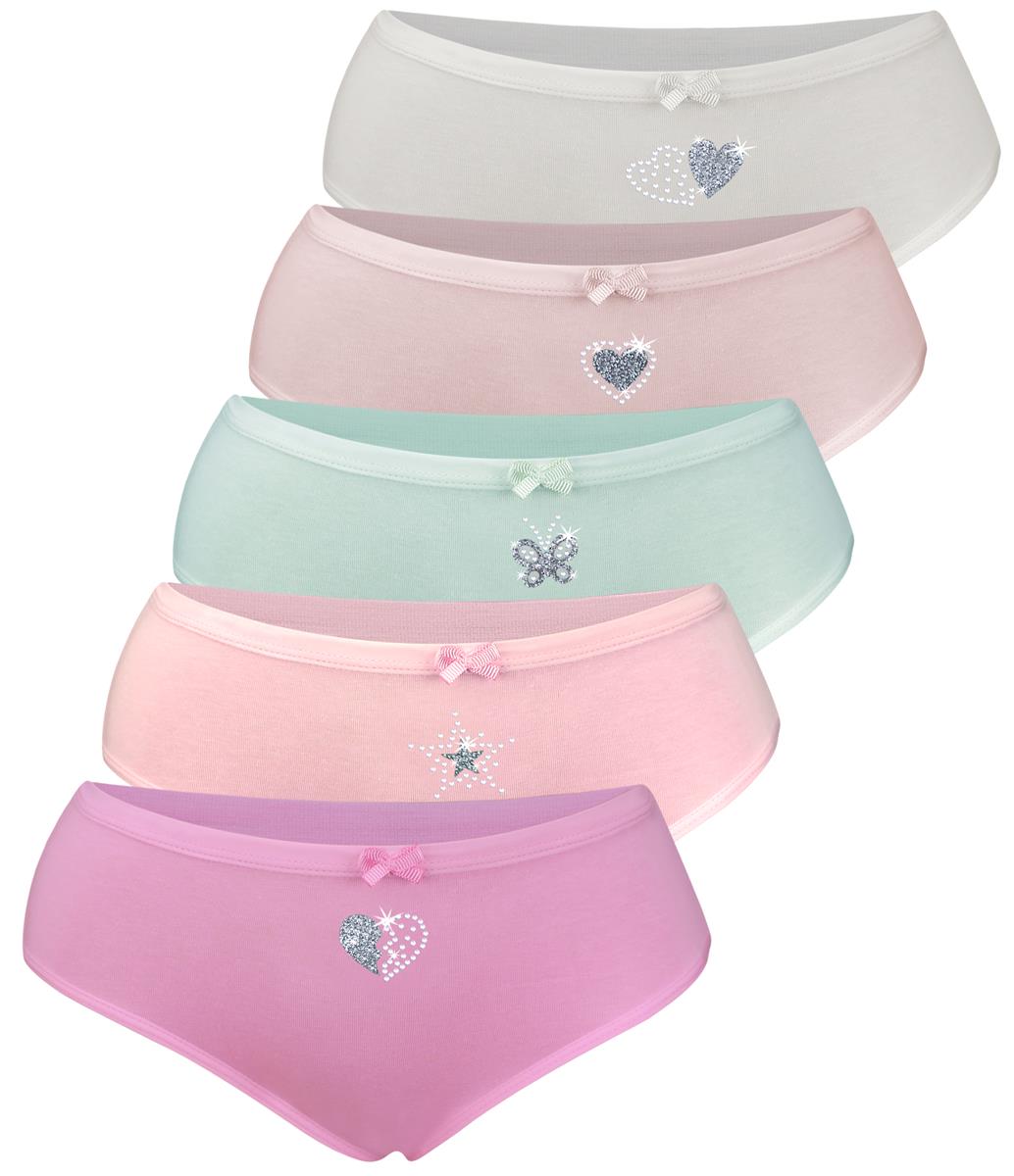 10er Set Mädchen Slips - Strass - Bunt