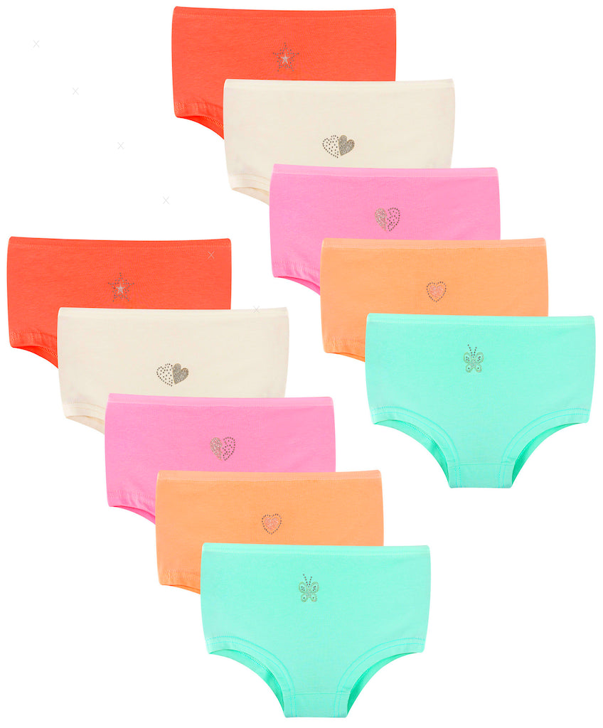 10er Set Mädchen Pantys - Strass - Mehrfarbig