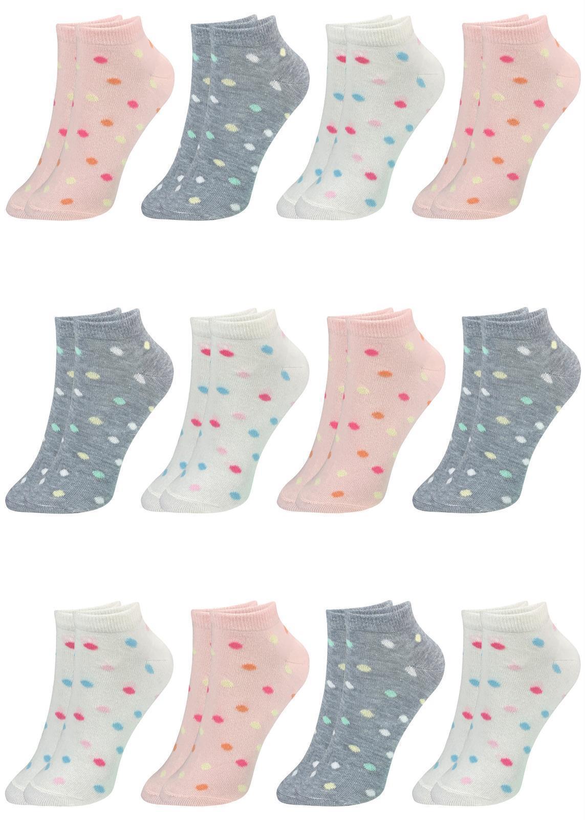 12 Paar Mädchen Socken Sneakersocken Kindersocken