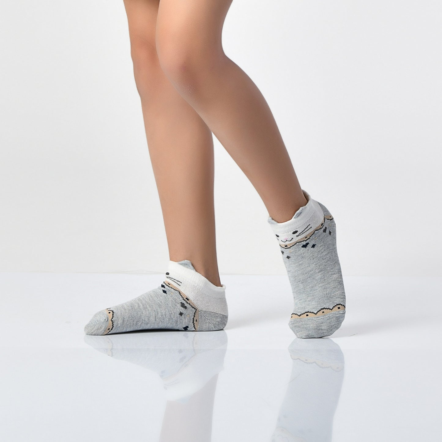 12 Paar Mädchen Kurzsocken - Katze - Mehrfarbig