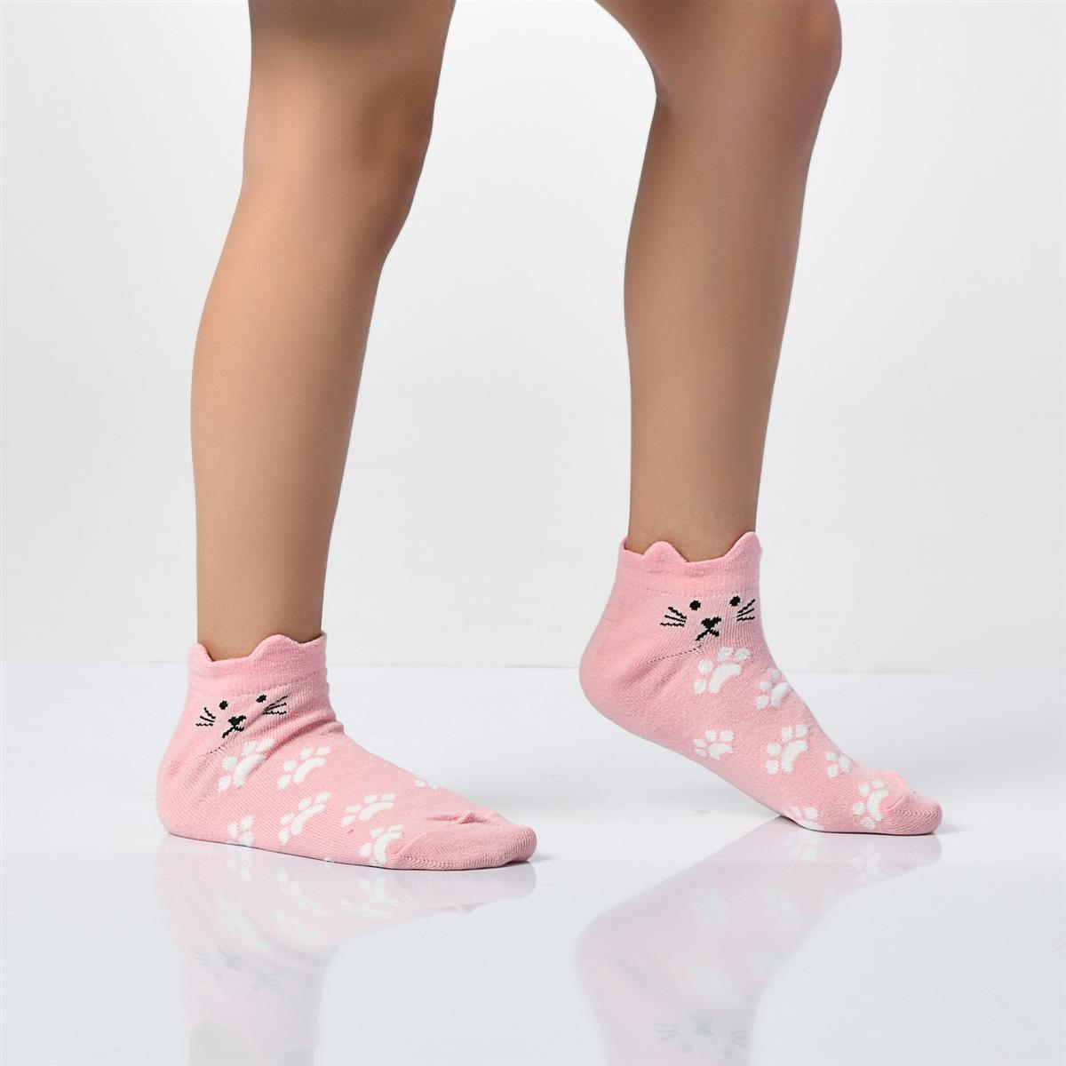 12 Paar Mädchen Kurzsocken - Katze - Mehrfarbig