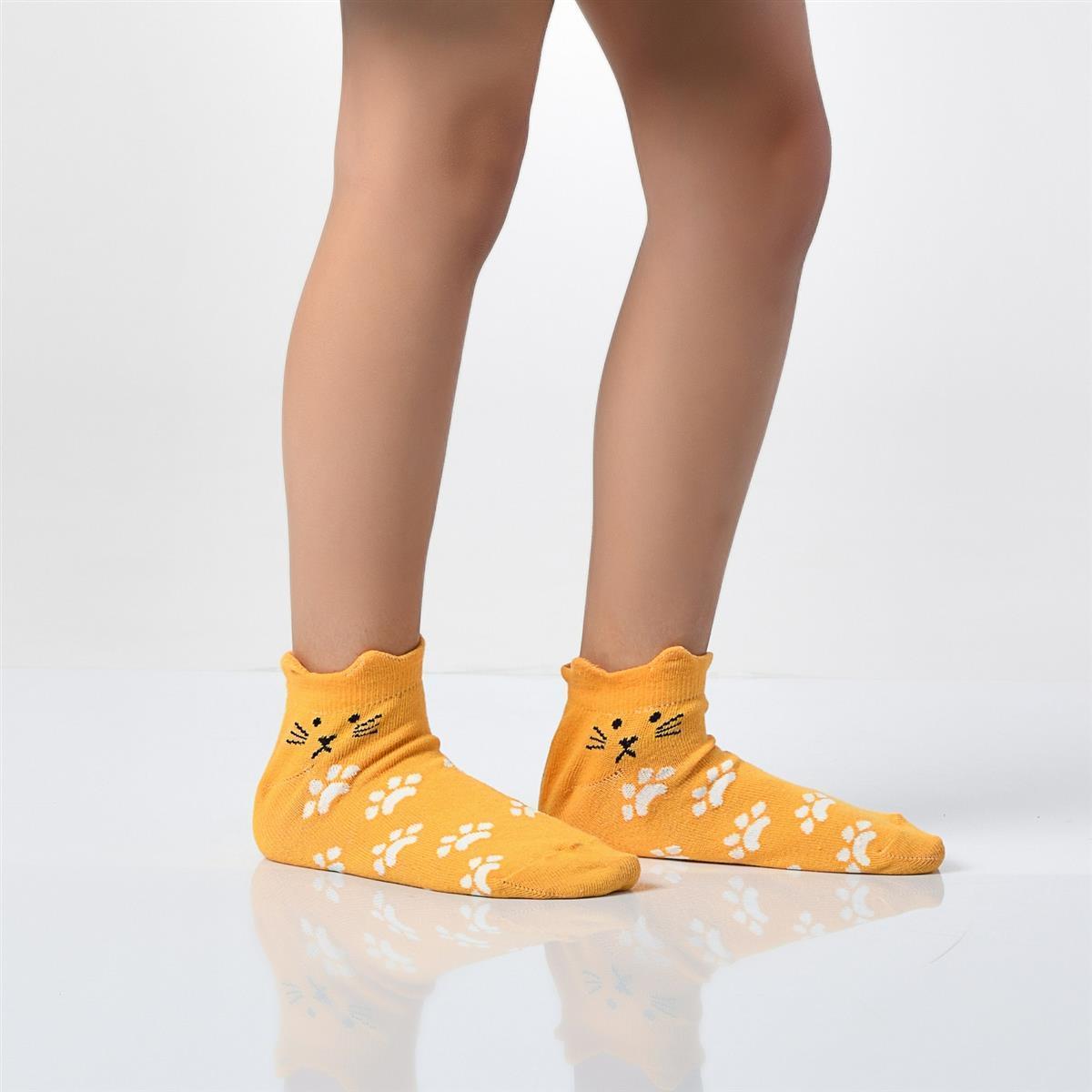 12 Paar Mädchen Kurzsocken - Katze - Mehrfarbig