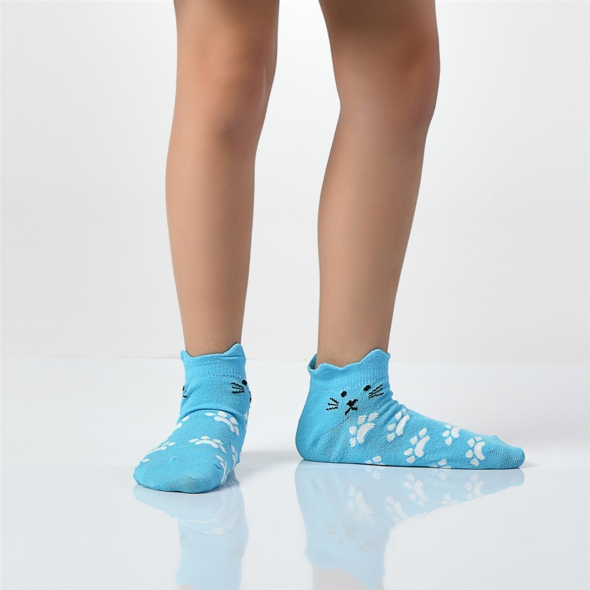 12 Paar Mädchen Kurzsocken - Katze - Mehrfarbig