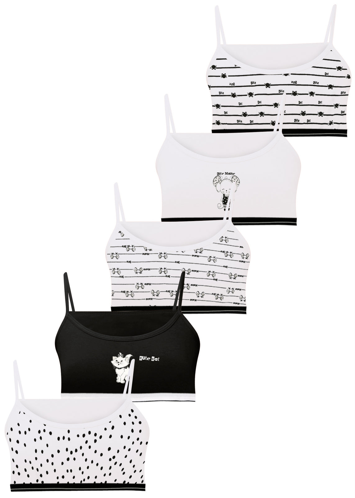 5 Mädchen Bustier Baumwolle Unterwäsche Sport BH 140-170