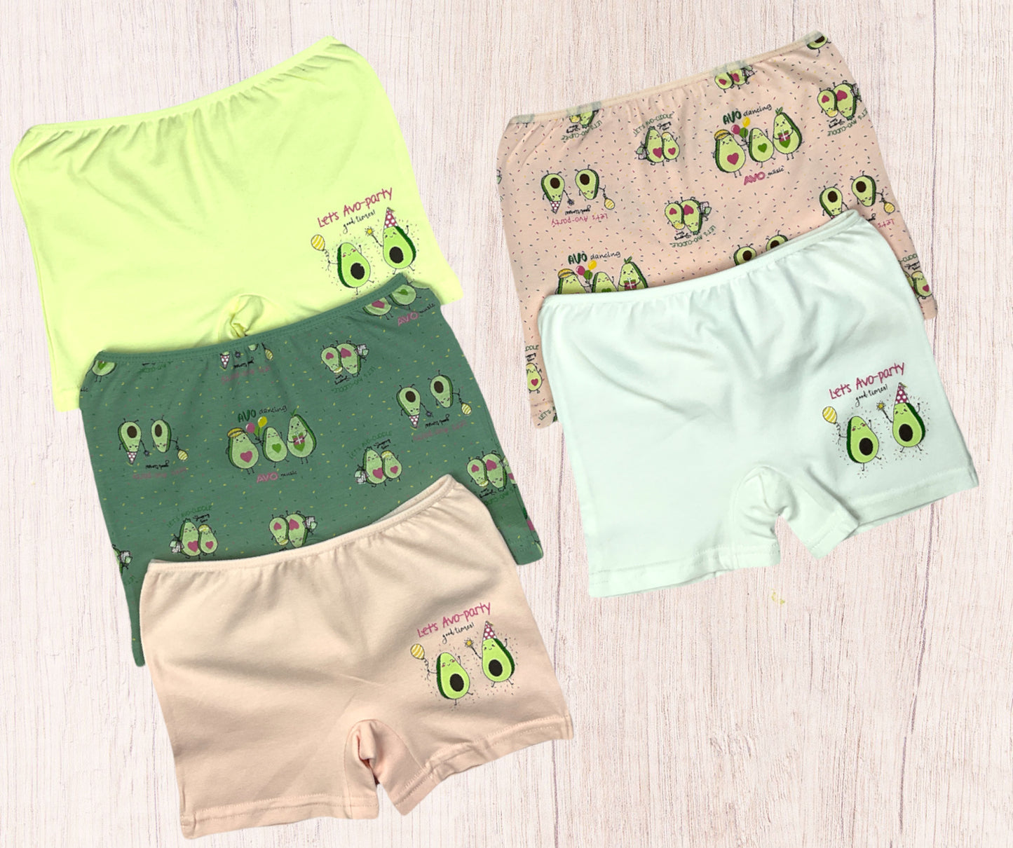 5 Mädchen Pantys aus Baumwolle - Avocado