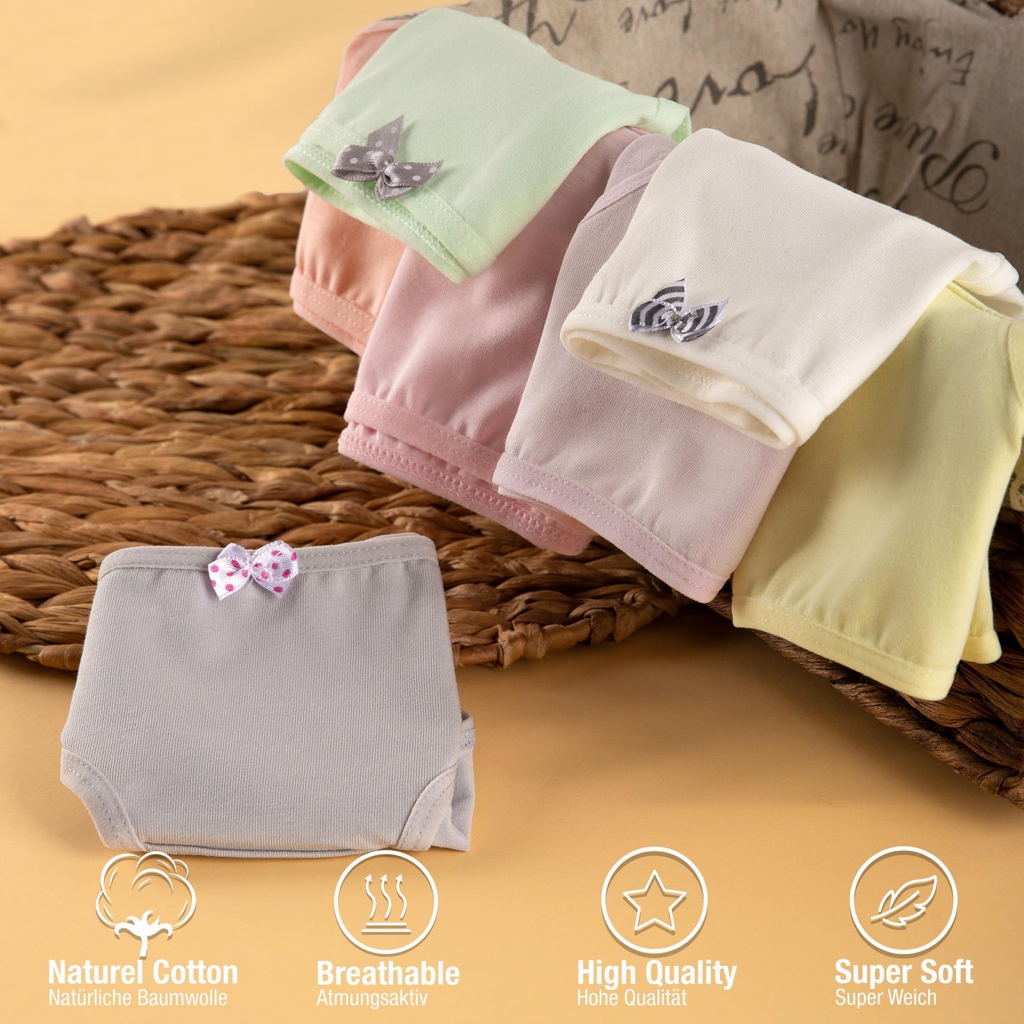 7er Set Mädchen Slips - Basics - Bunt