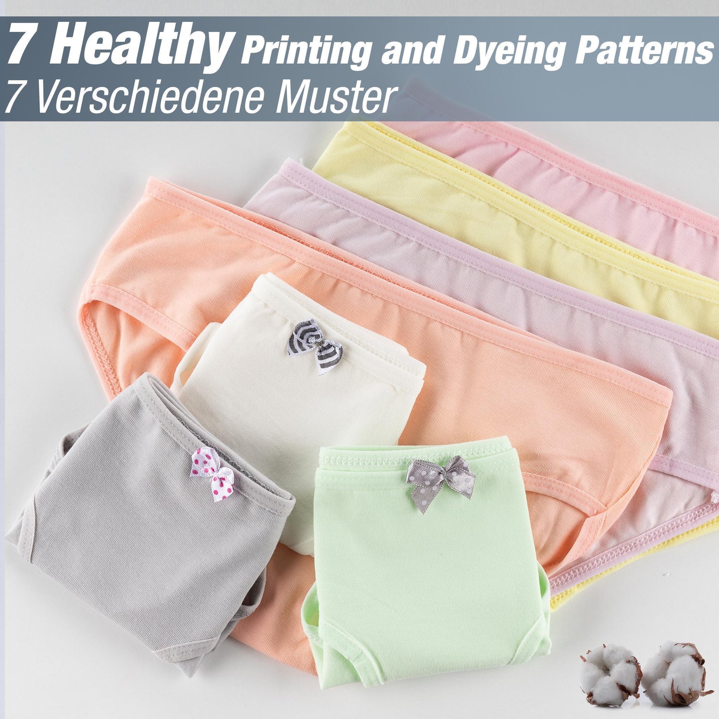 7er Set Mädchen Slips - Basics - Bunt