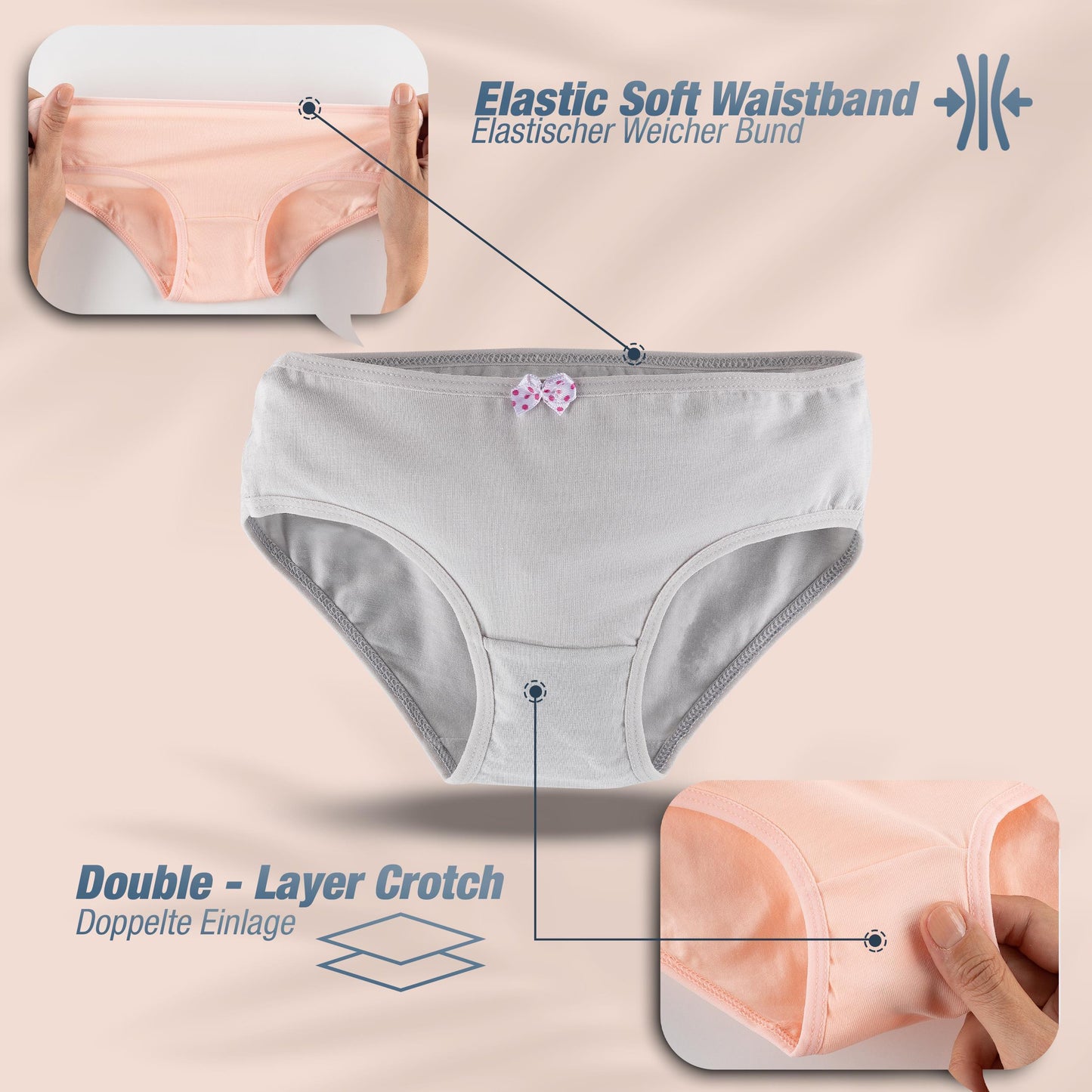 7er Set Mädchen Slips - Basics - Bunt