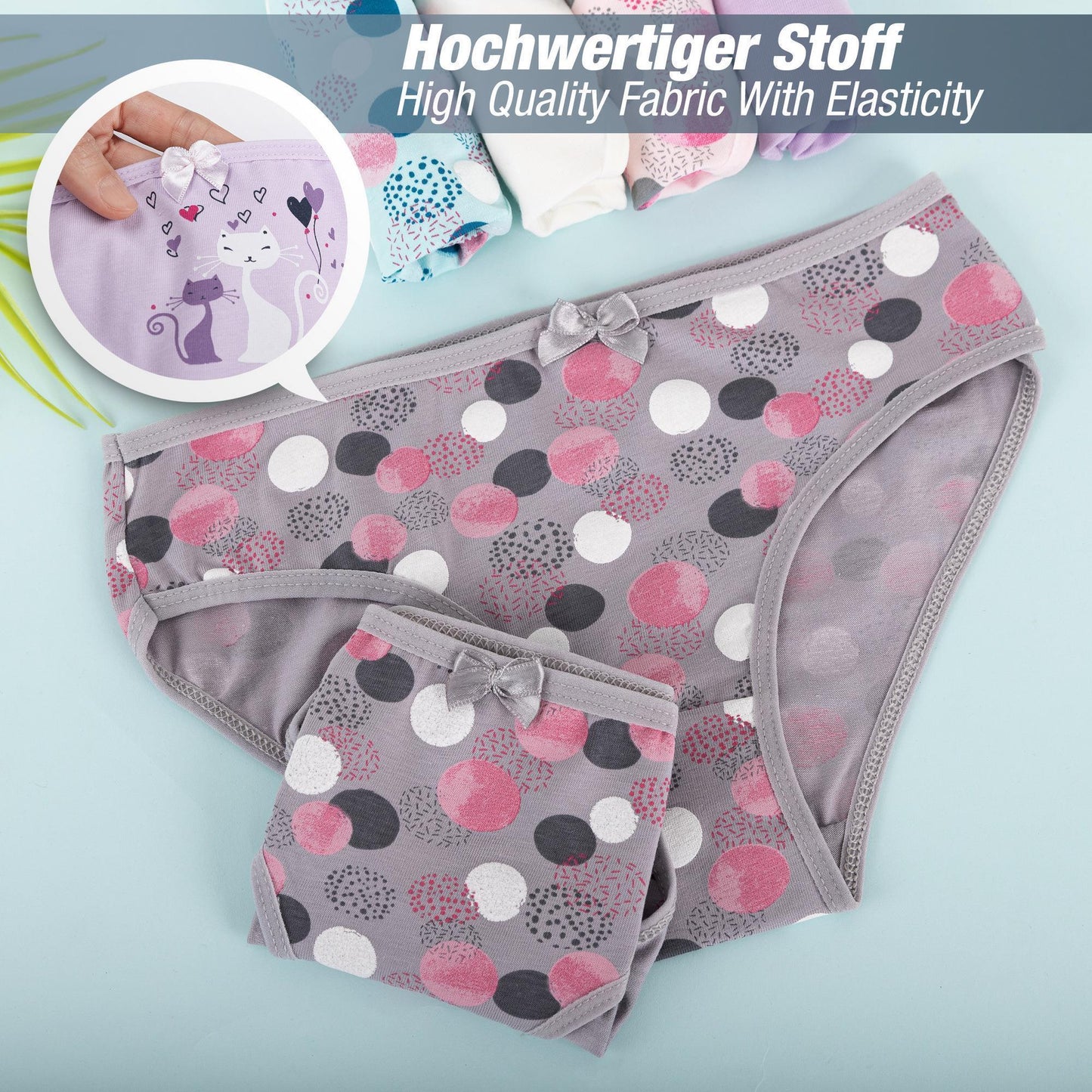 10 Mädchen Kinder Slips Baumwolle Unterhosen Unterwäsche