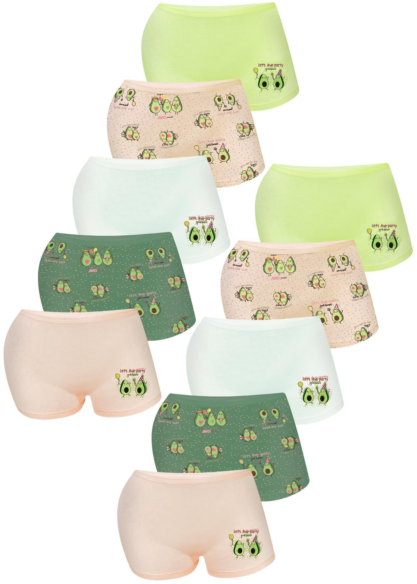 10 Mädchen Pantys aus Baumwolle - Avocado