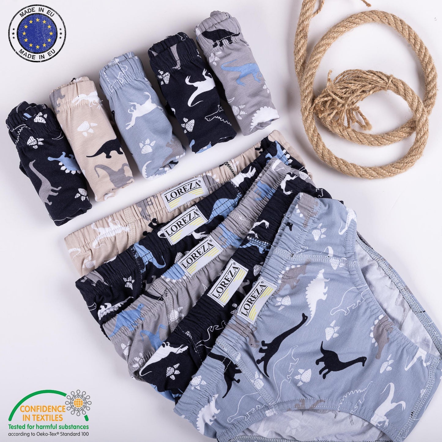 10er Set Jungen Slips - Dinosaurier- Bunt