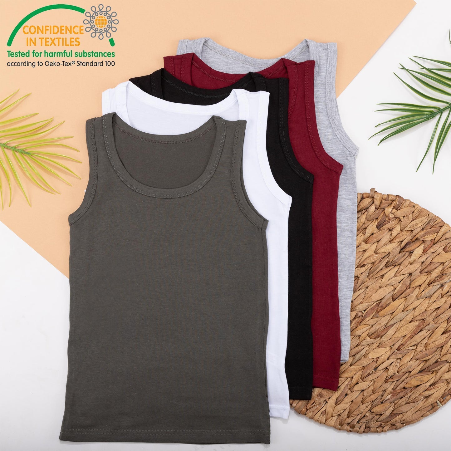 5er Set Jungen Unterhemden - Basics - Bunt
