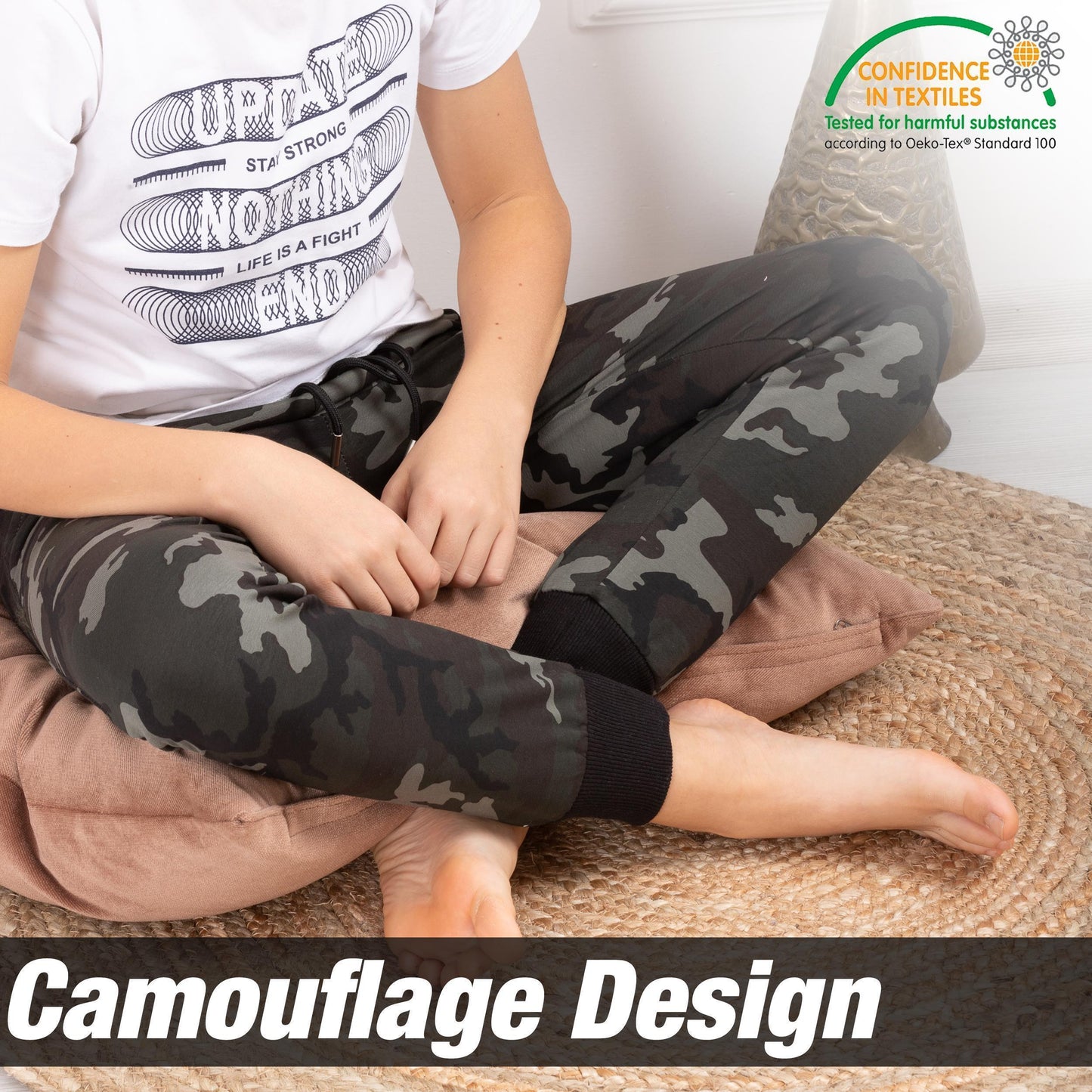 Jungen & Mädchen Freizeithose Trainingshose Sporthose - Camouflage - Bunt