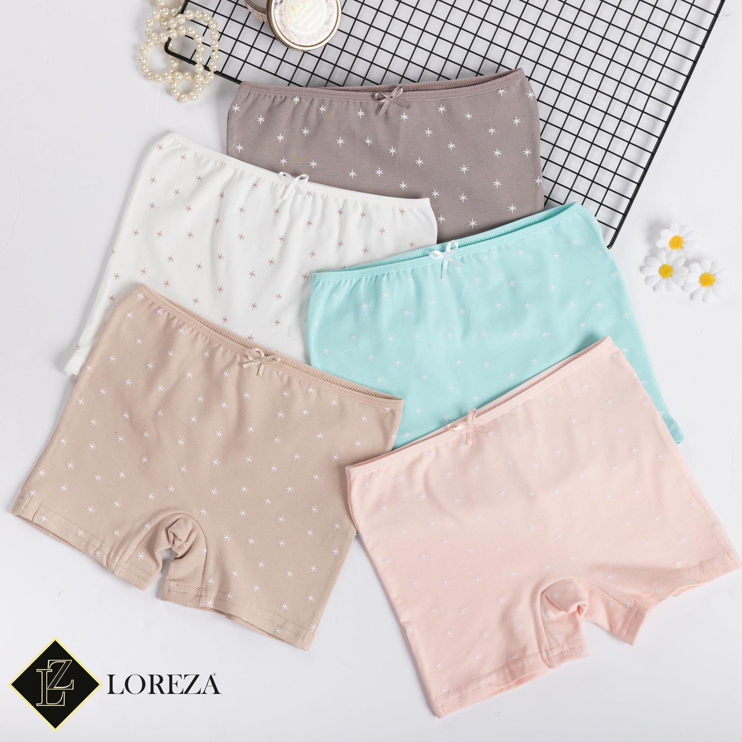 10er Set Mädchen Pantys - Sterne - Bunt