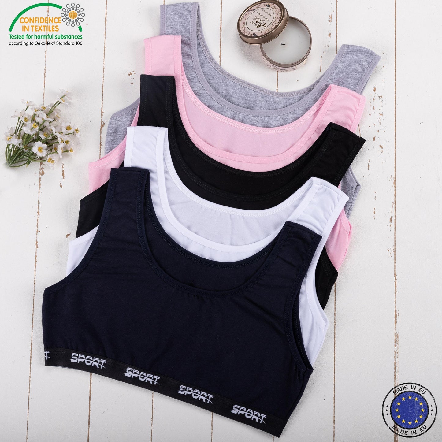 5er Set Mädchen Bustier - Sport - Bunt