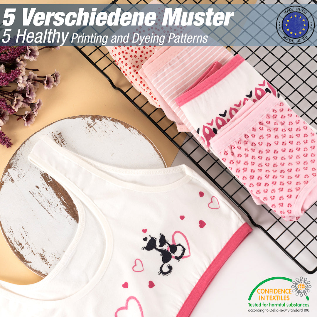 5er Set Mädchen Bustier BH - Mix - Bunt