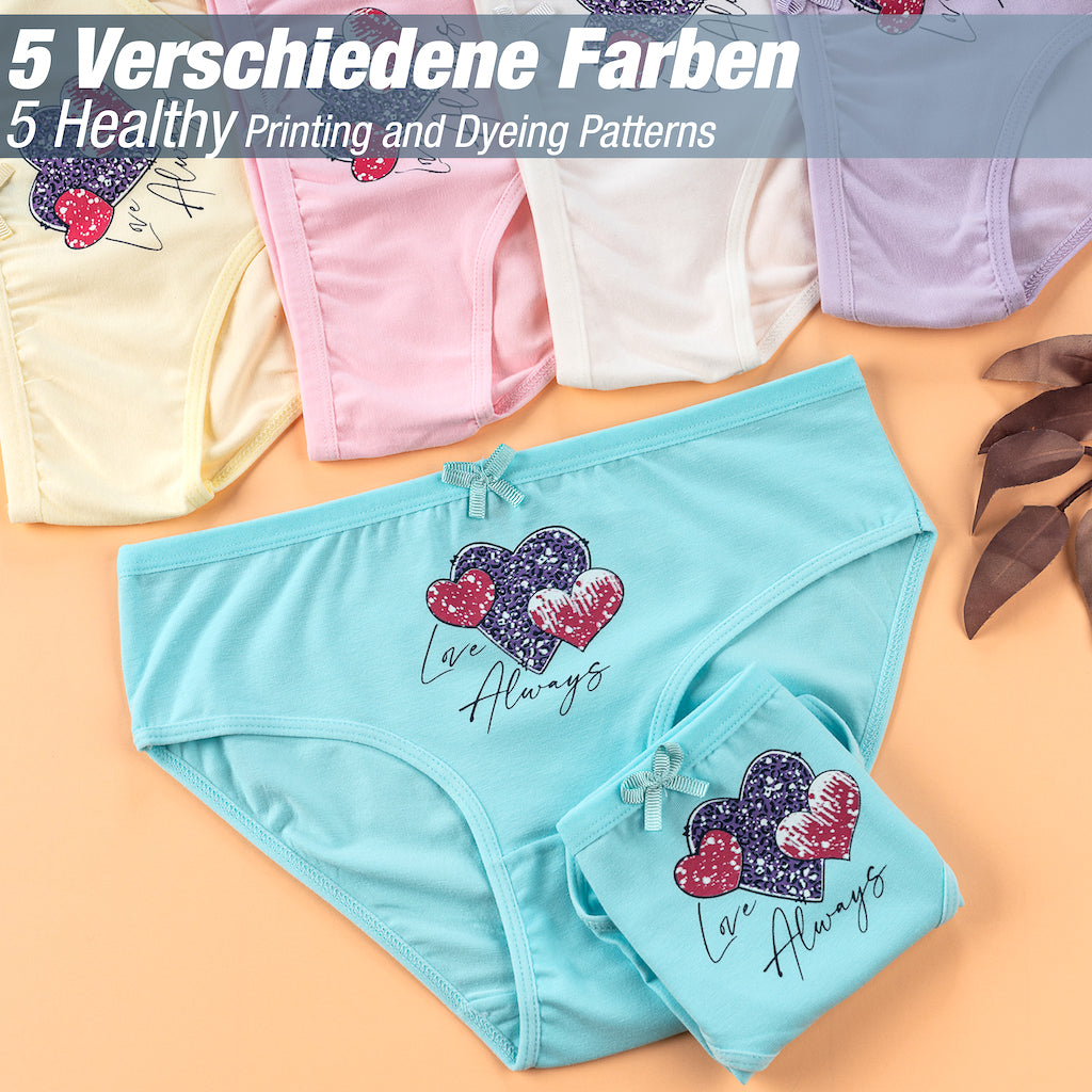 10 Mädchen Slips Baumwolle - Herz