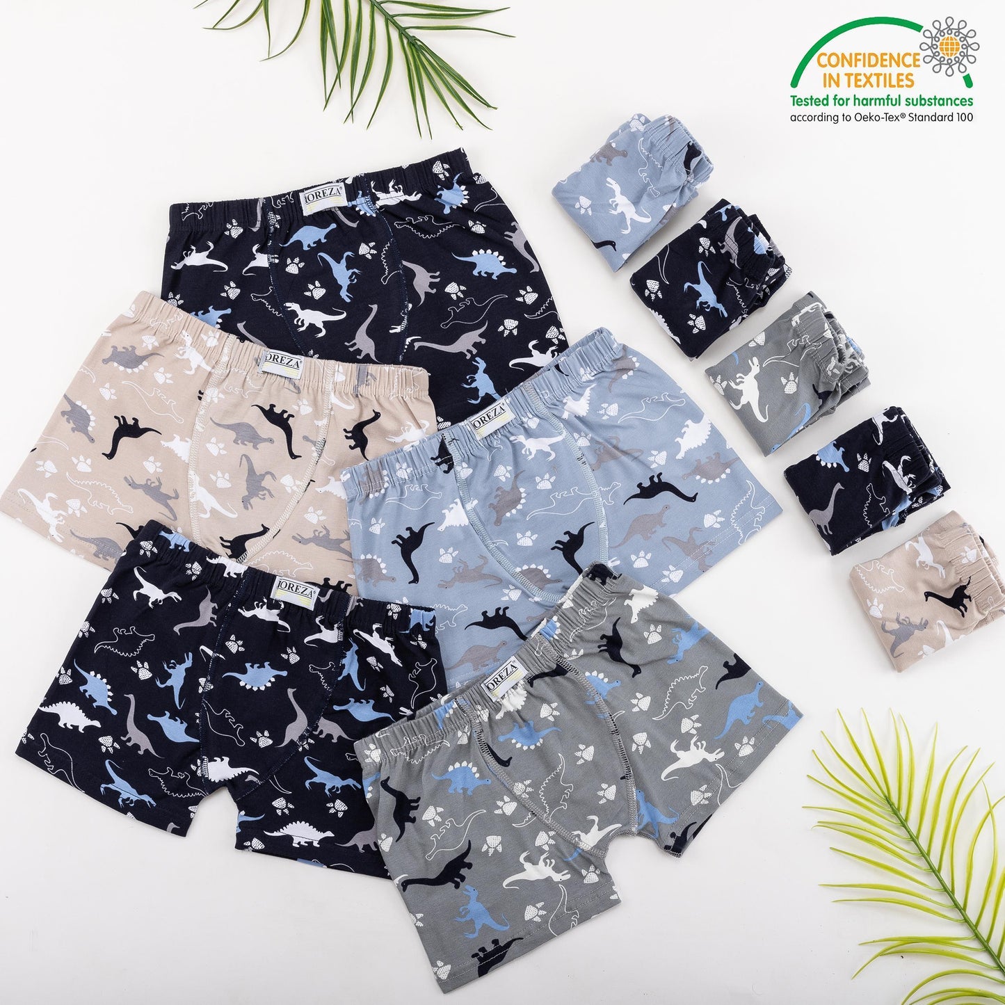10er Set Jungen Boxershorts - Dinosaurier- Bunt