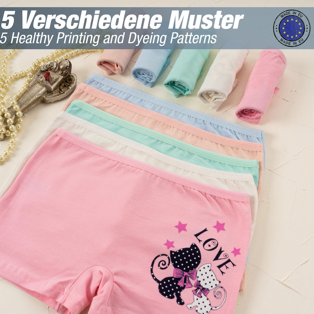 10er Set Mädchen Pantys - Katze - Mehrfarbig